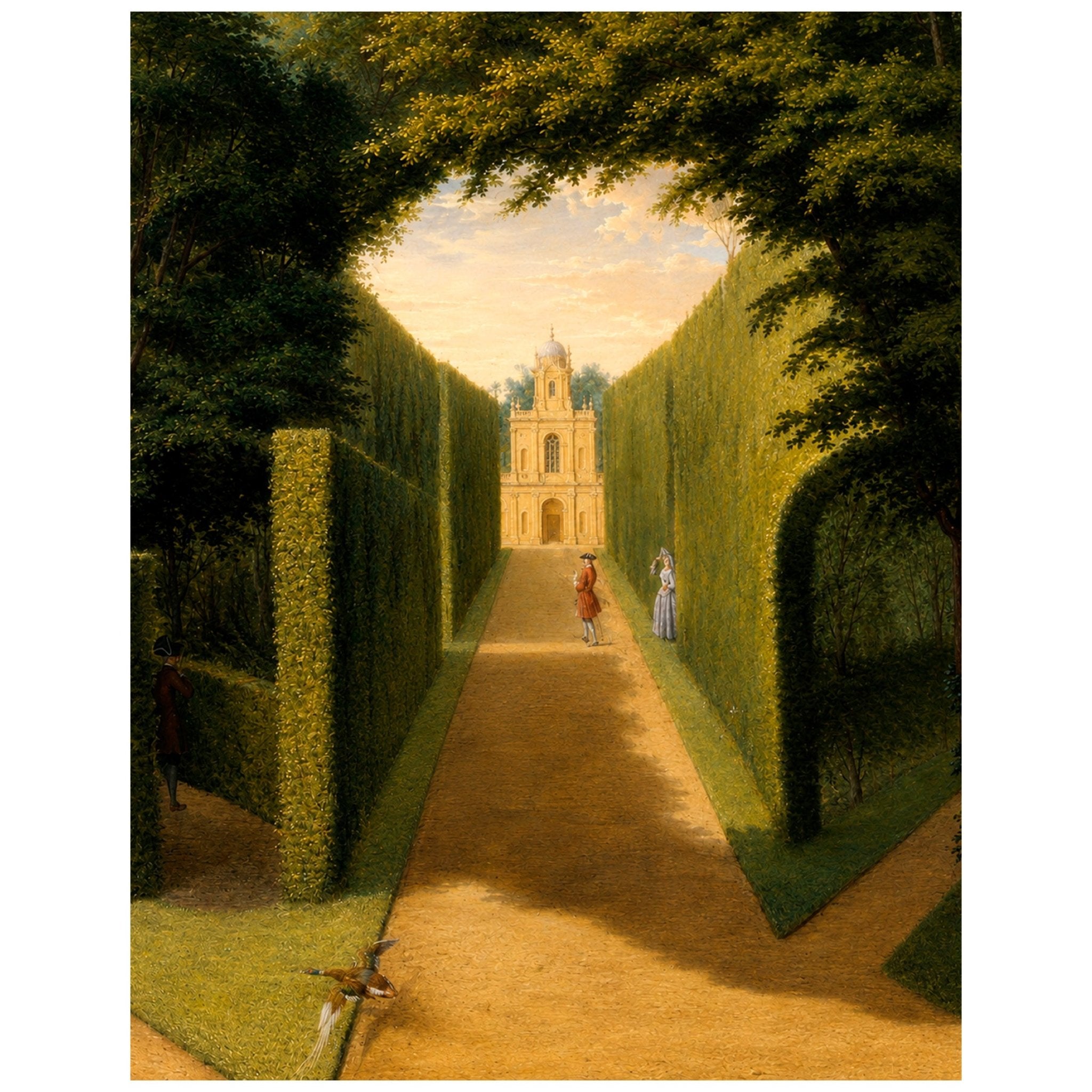 "Chiswick House Gardens (Detail)(1750)" by Pieter Andreas Rijsbrack - Reusable Peel-and-Stick Poster - Pasquín