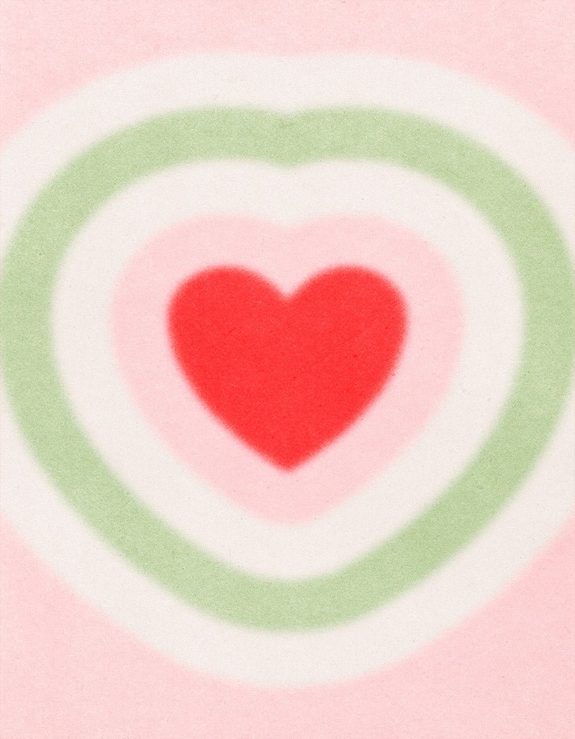 "Coquette Collection: Pink Heart's Aura" - Reusable Peel-and-Stick Poster - Pasquín