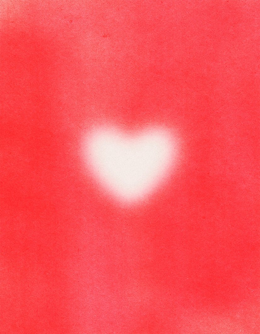 "Coquette Collection: White Heart" - Reusable Peel-and-Stick Poster - Pasquín