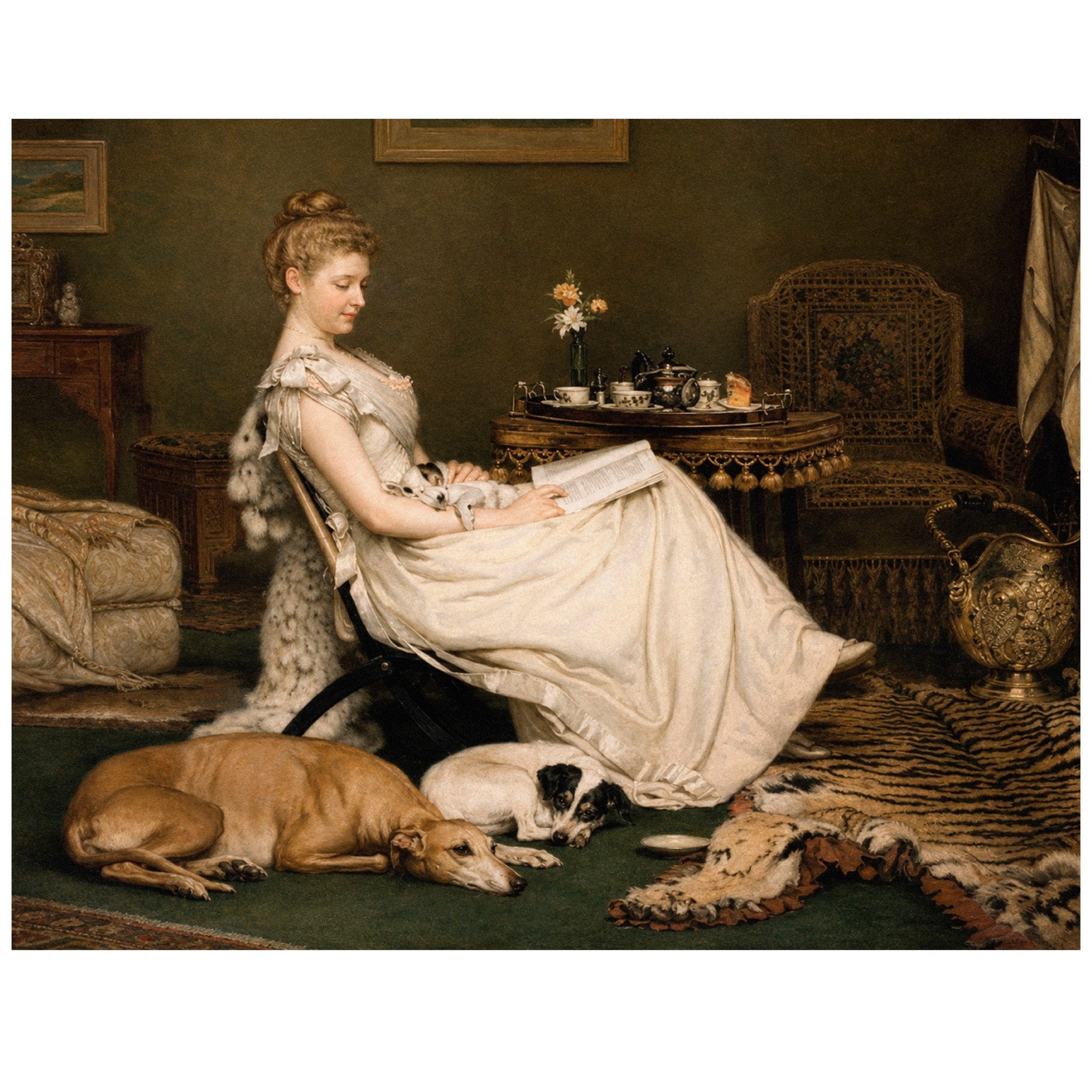 "Cozy" by Charles Burton Barber - Reusable Peel-and-Stick Poster - Pasquín