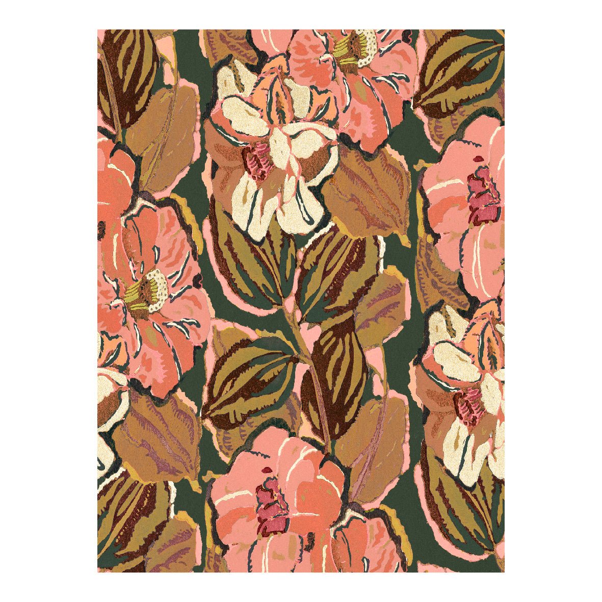 Decorative "Aesthetic Seamless Flower" Poster | High - Quality Print | Repositionable Adhesive - Pasquín