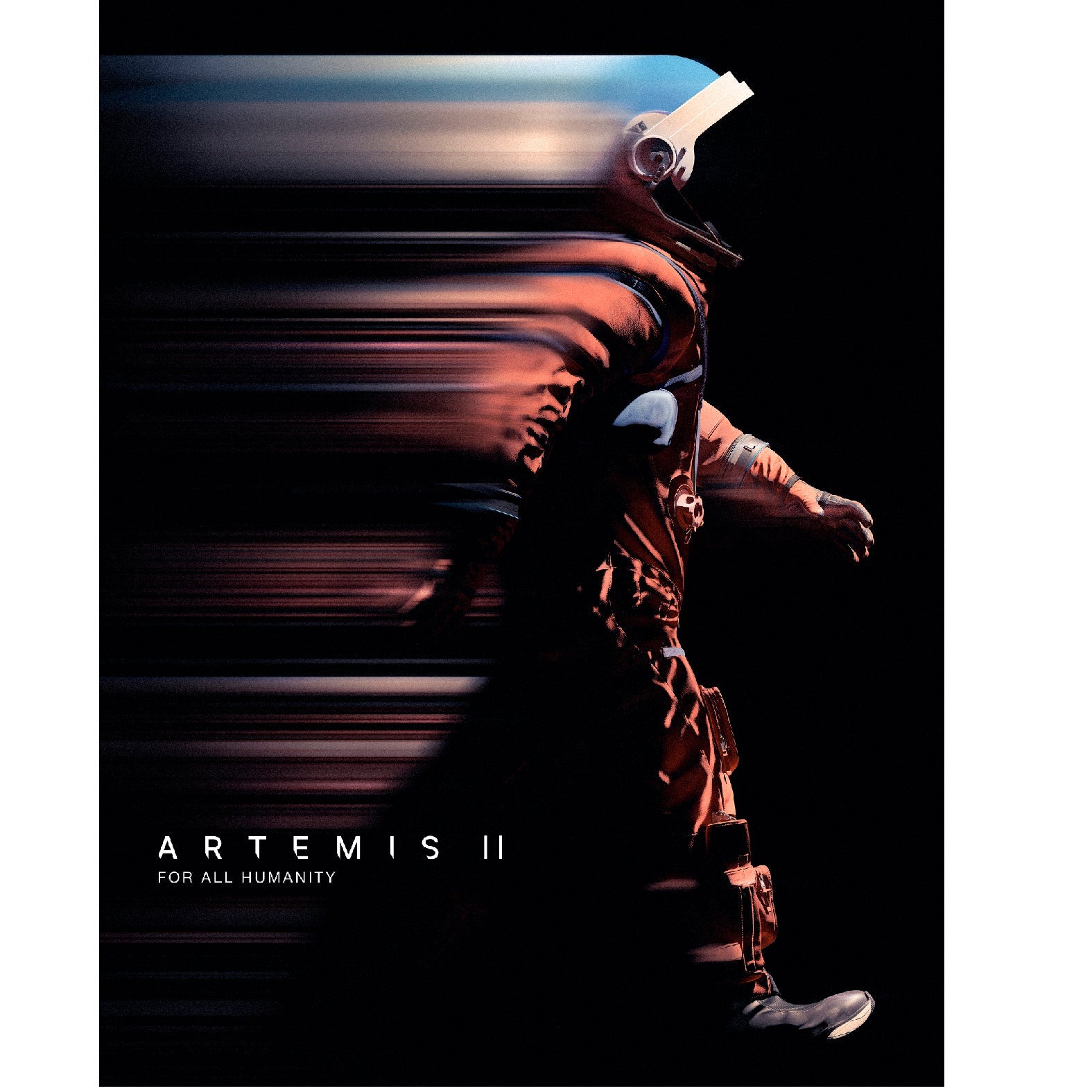 Decorative "Artemis II - For All Humanity" by NASA Poster | High - Quality Print | Repositionable Adhesive - Pasquín