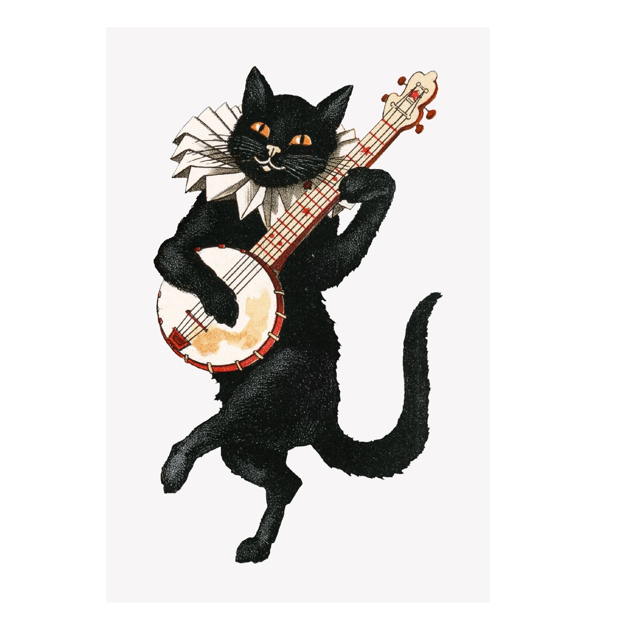 Decorative "Black Cat Vintage (Detail)" Poster | High - Quality Print | Repositionable Adhesive - Pasquín