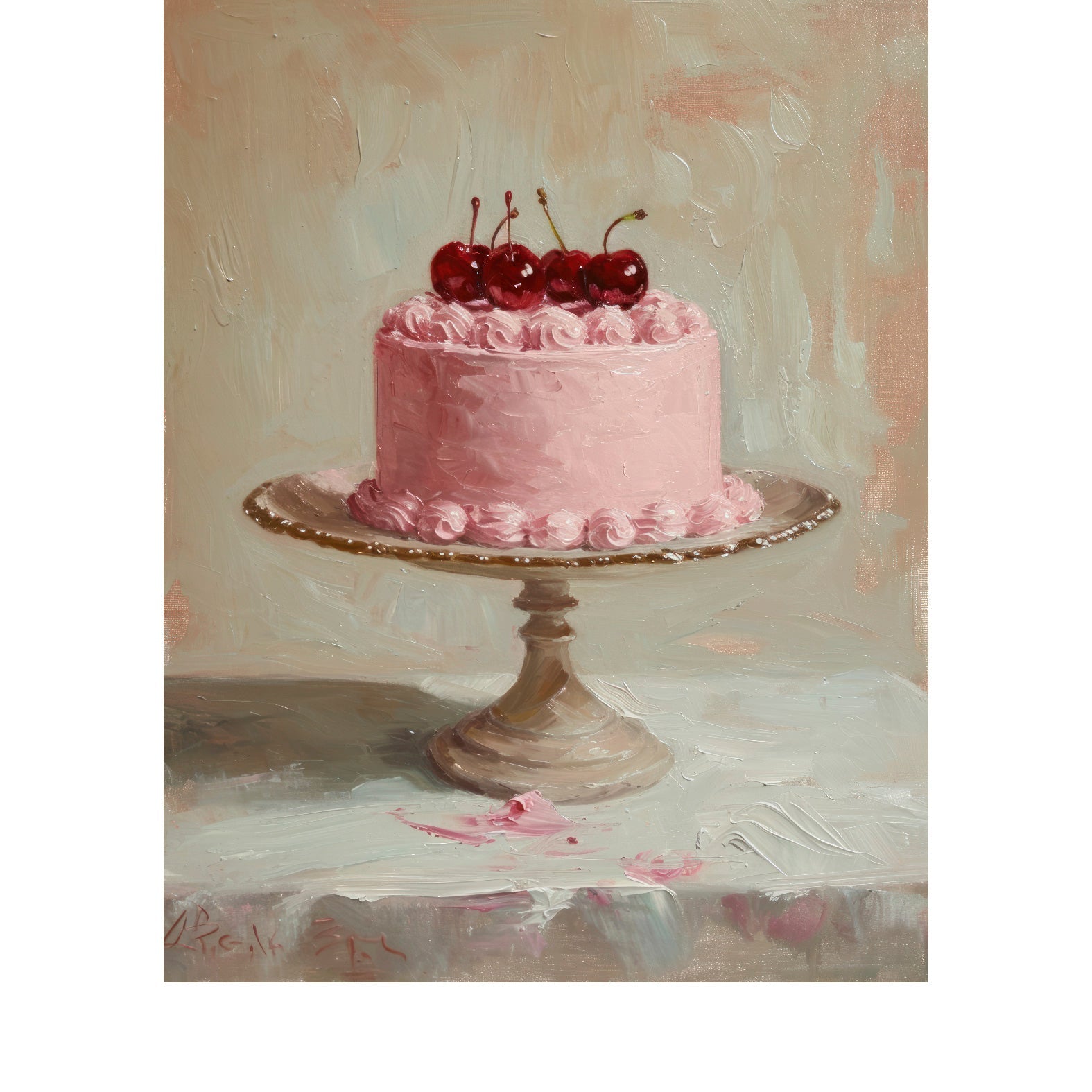 Decorative "Coquette Collection: Cake Dessert Cream" Poster | High - Quality Print | Repositionable Adhesive - Pasquín