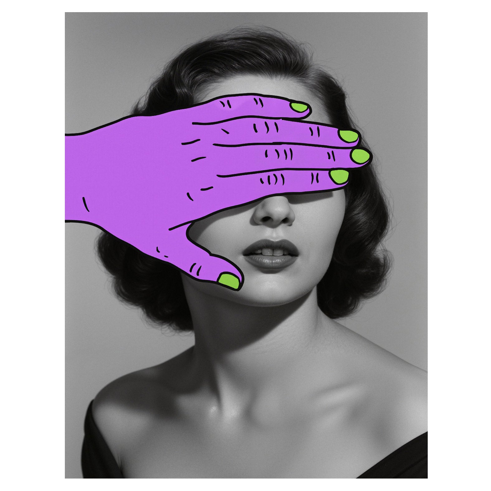 Decorative "Covered Muses" Poster | High - Quality Print | Repositionable Adhesive - Pasquín