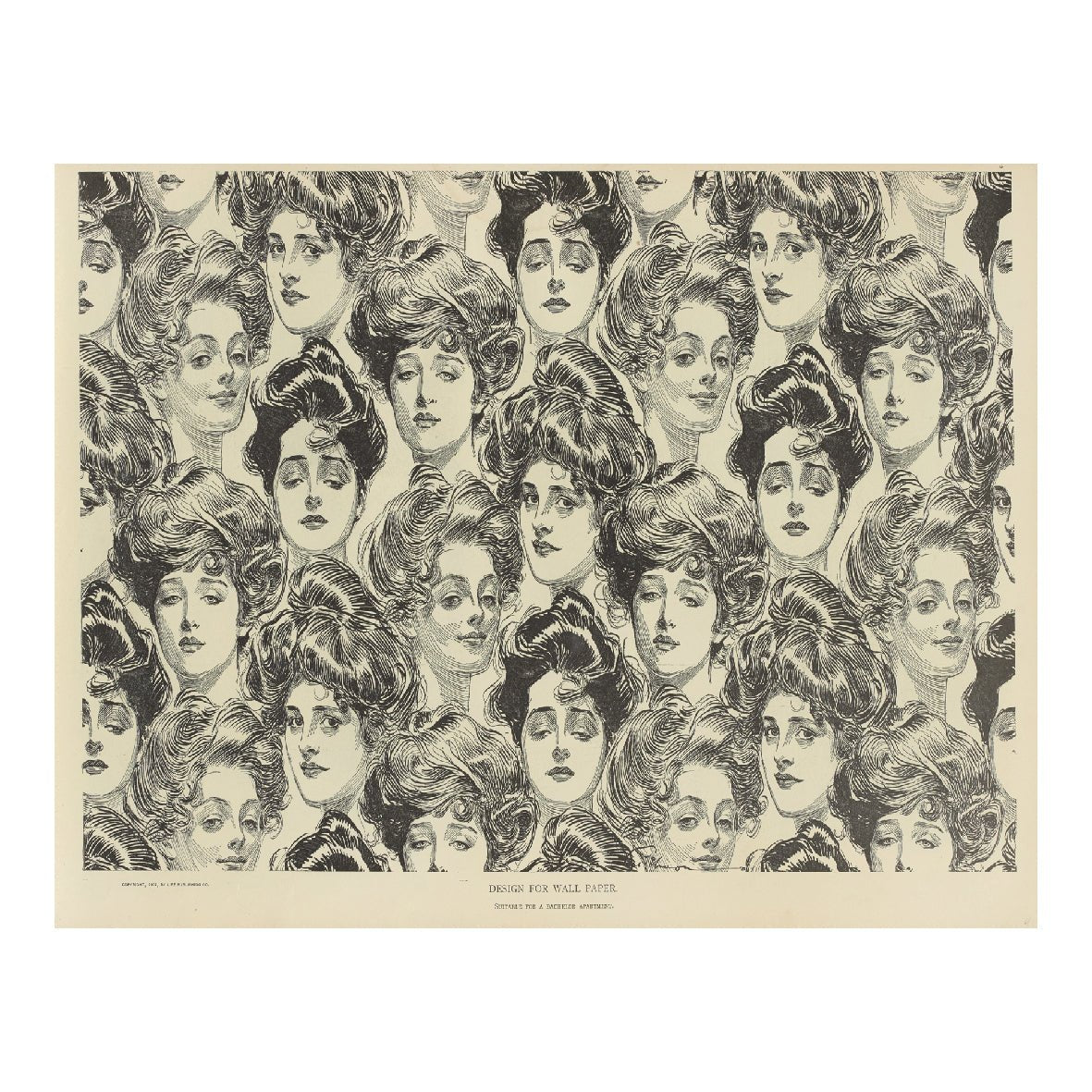 Decorative "Design for a wallpaper" by Charles Dana Gibson Poster | High - Quality Print | Repositionable Adhesive - Pasquín