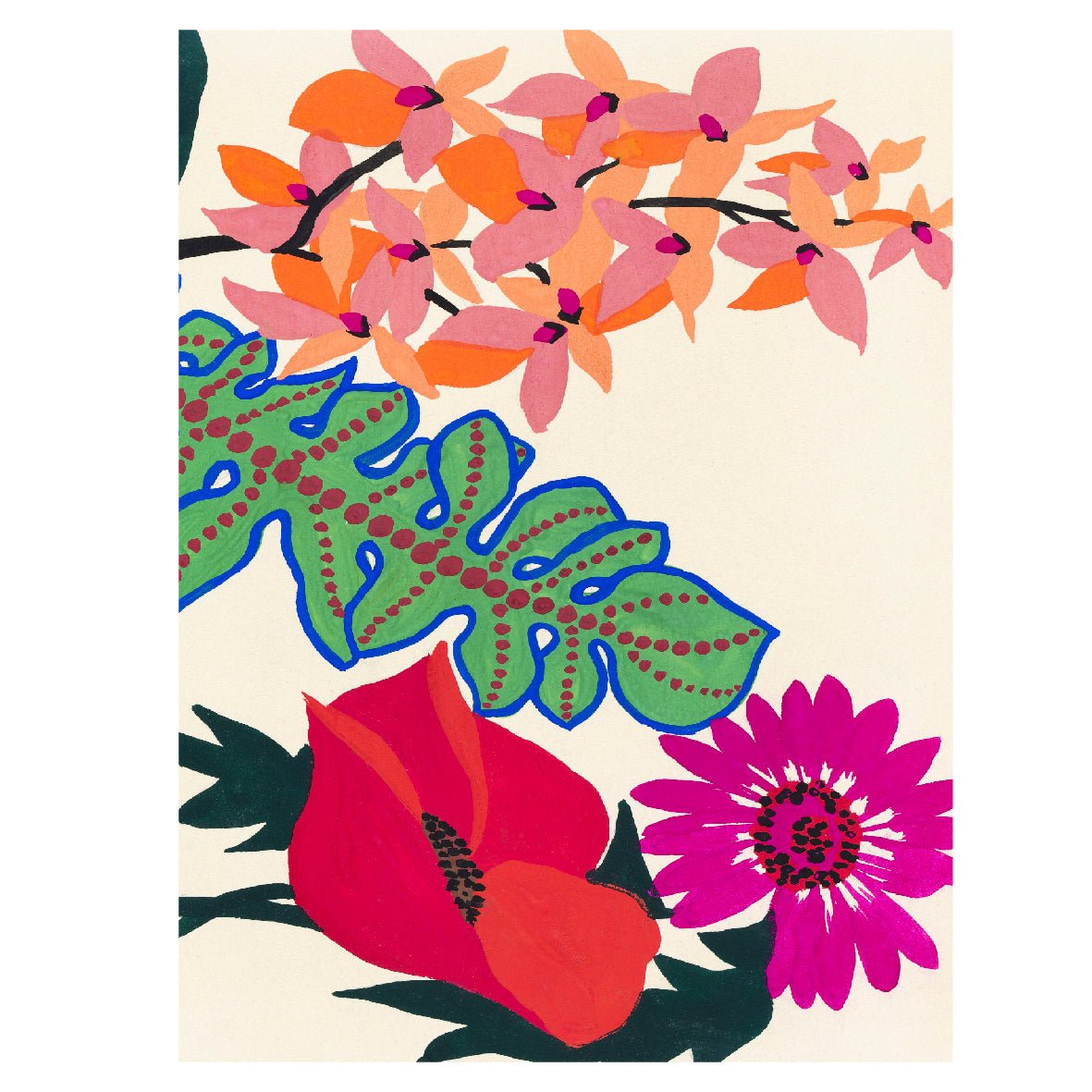 Decorative "Design for embroidery of leaves and flowers (1914)" by Atelier Martine and Paul Poiret Poster | High - Quality Print | Repositionable Adhesive - Pasquín