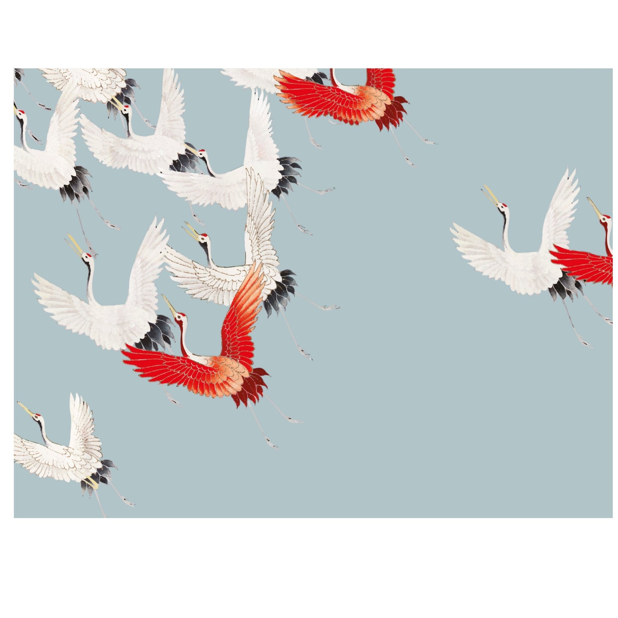 Decorative "Flock of Cranes" Poster | High - Quality Print | Repositionable Adhesive - Pasquín
