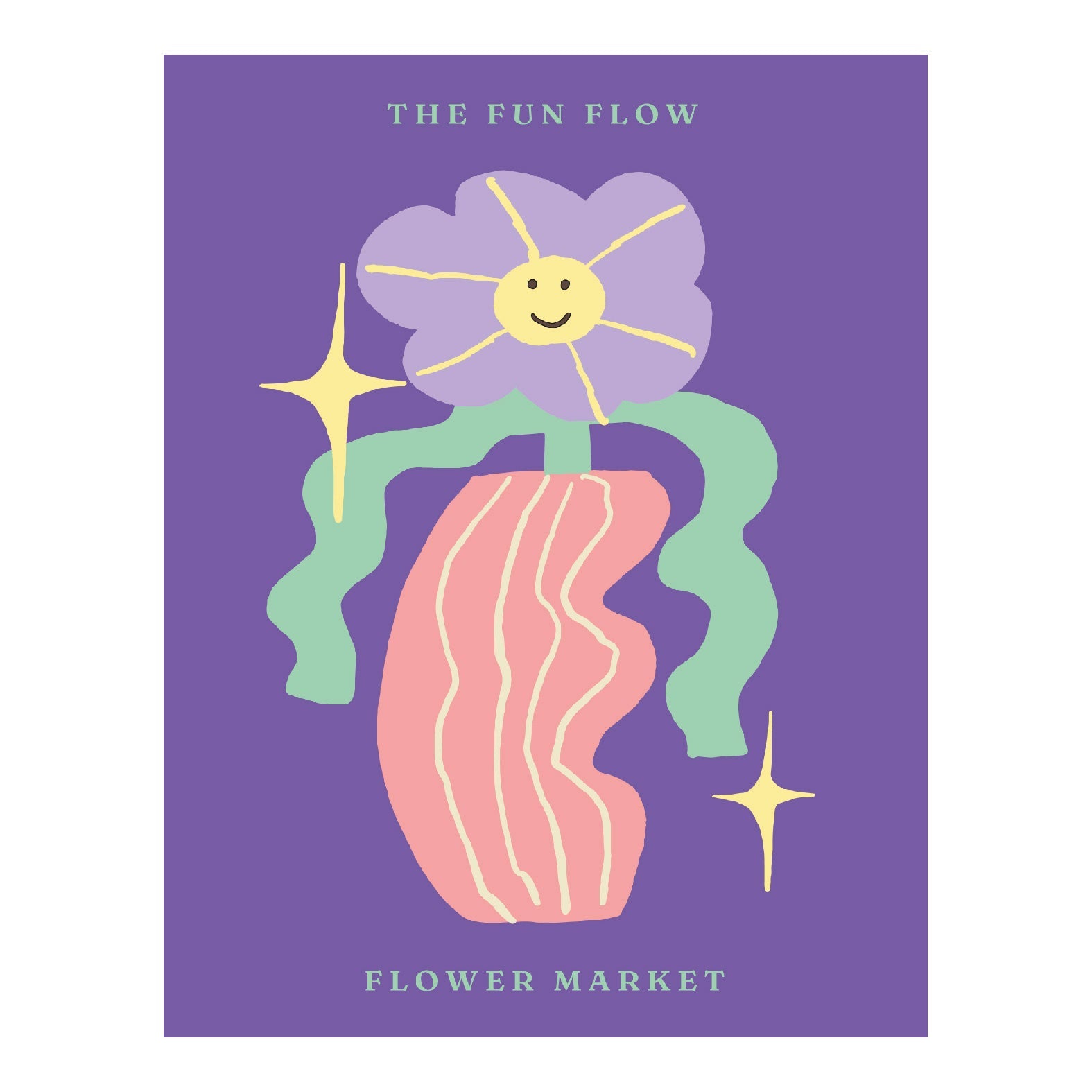 Decorative "Floral Market Collection: The Fun Flow" Poster | High - Quality Print | Repositionable Adhesive - Pasquín