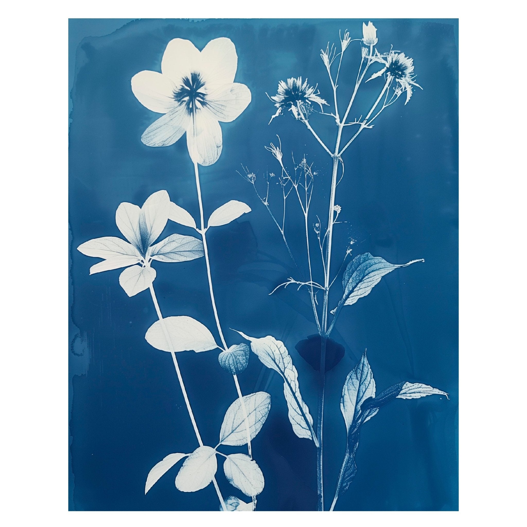 Decorative "Floral Radiograph in Blue" Poster | High - Quality Print | Repositionable Adhesive - Pasquín