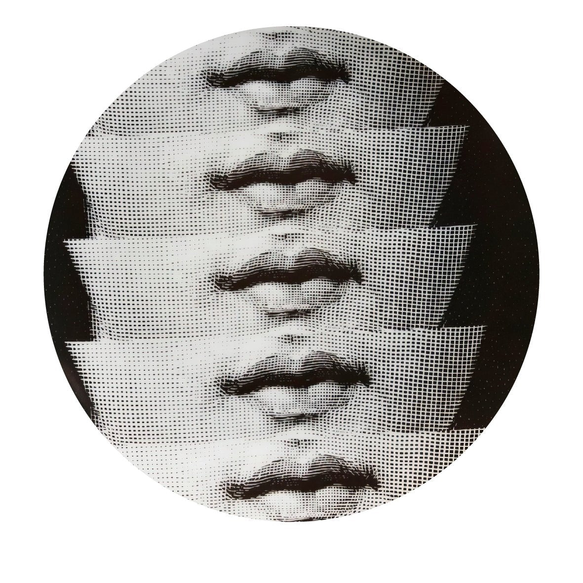 Decorative "Horizontal Lips (Round)" by P. Fornasetti Poster | High - Quality Print | Repositionable Adhesive - Pasquín