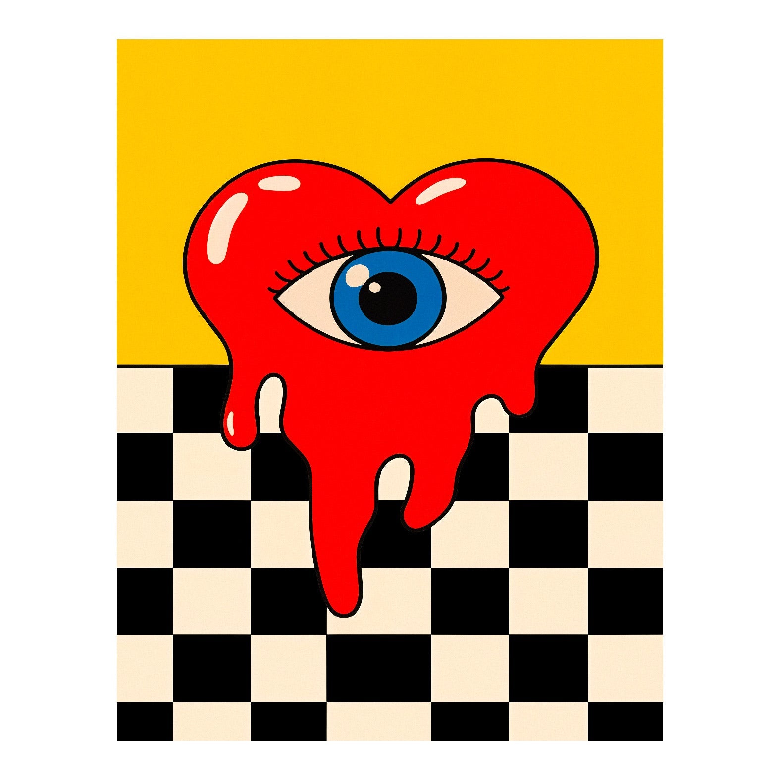 Decorative "Melted Heart" Poster | High - Quality Print | Repositionable Adhesive - Pasquín