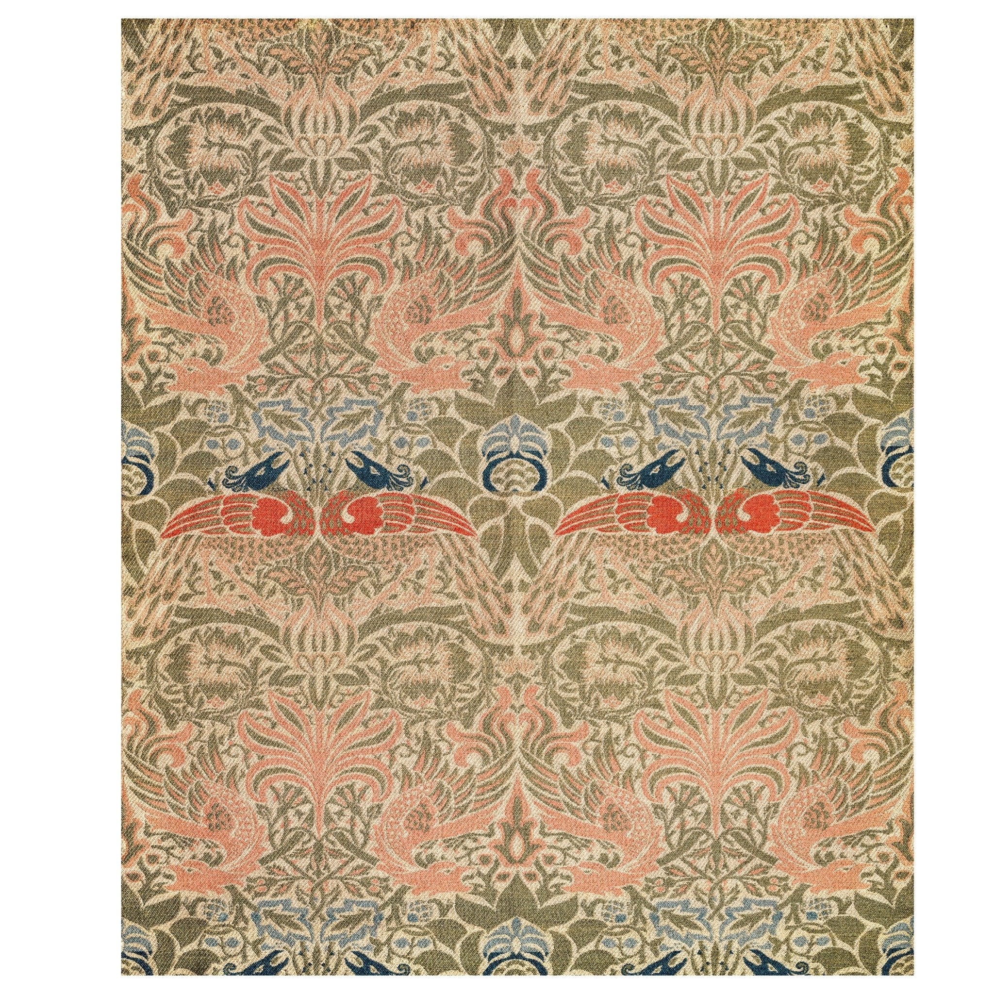 Decorative "Peacock and Dragon (1878)" Poster | High - Quality Print | Repositionable Adhesive - Pasquín