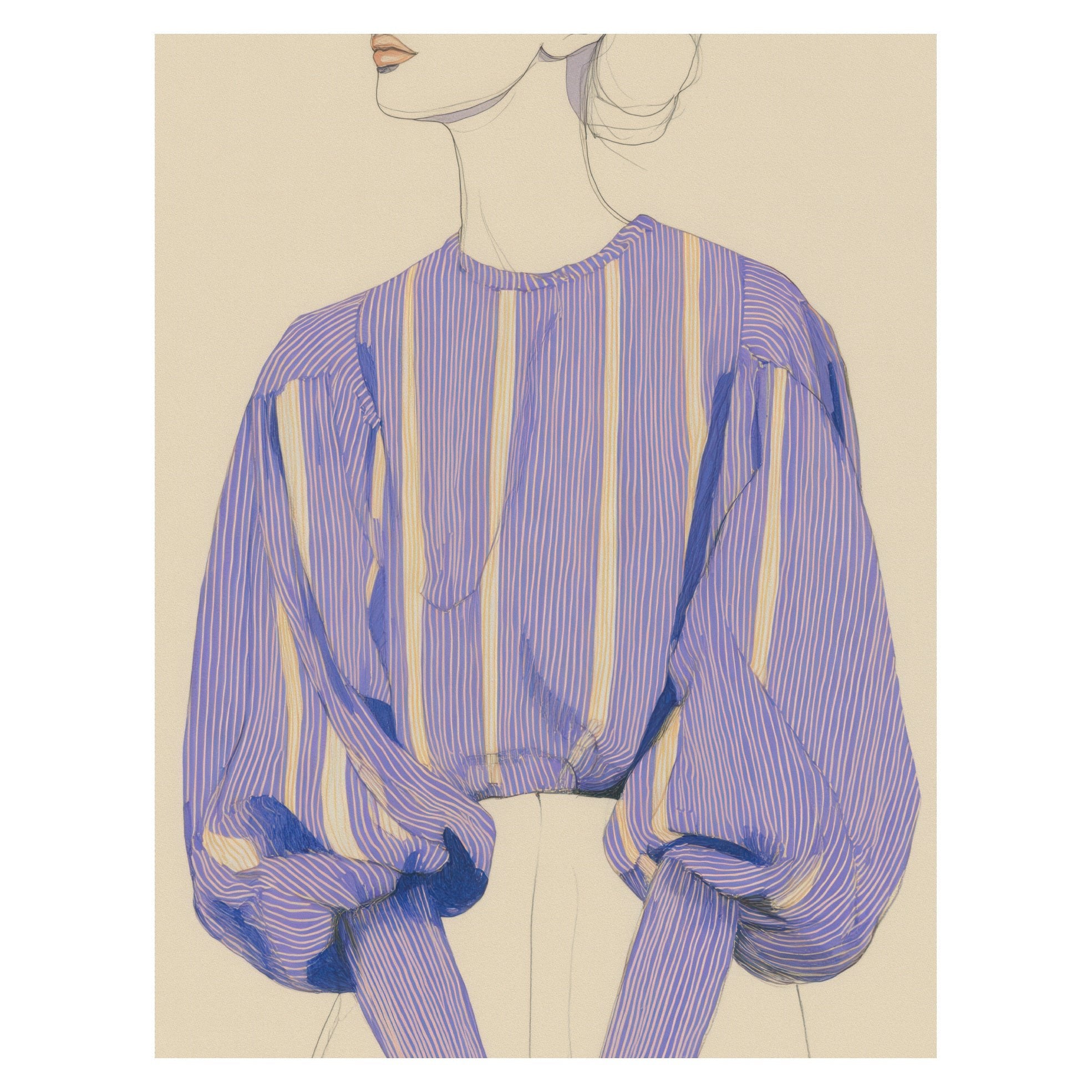 Decorative "Purple Sweater" Poster | High - Quality Print | Repositionable Adhesive - Pasquín