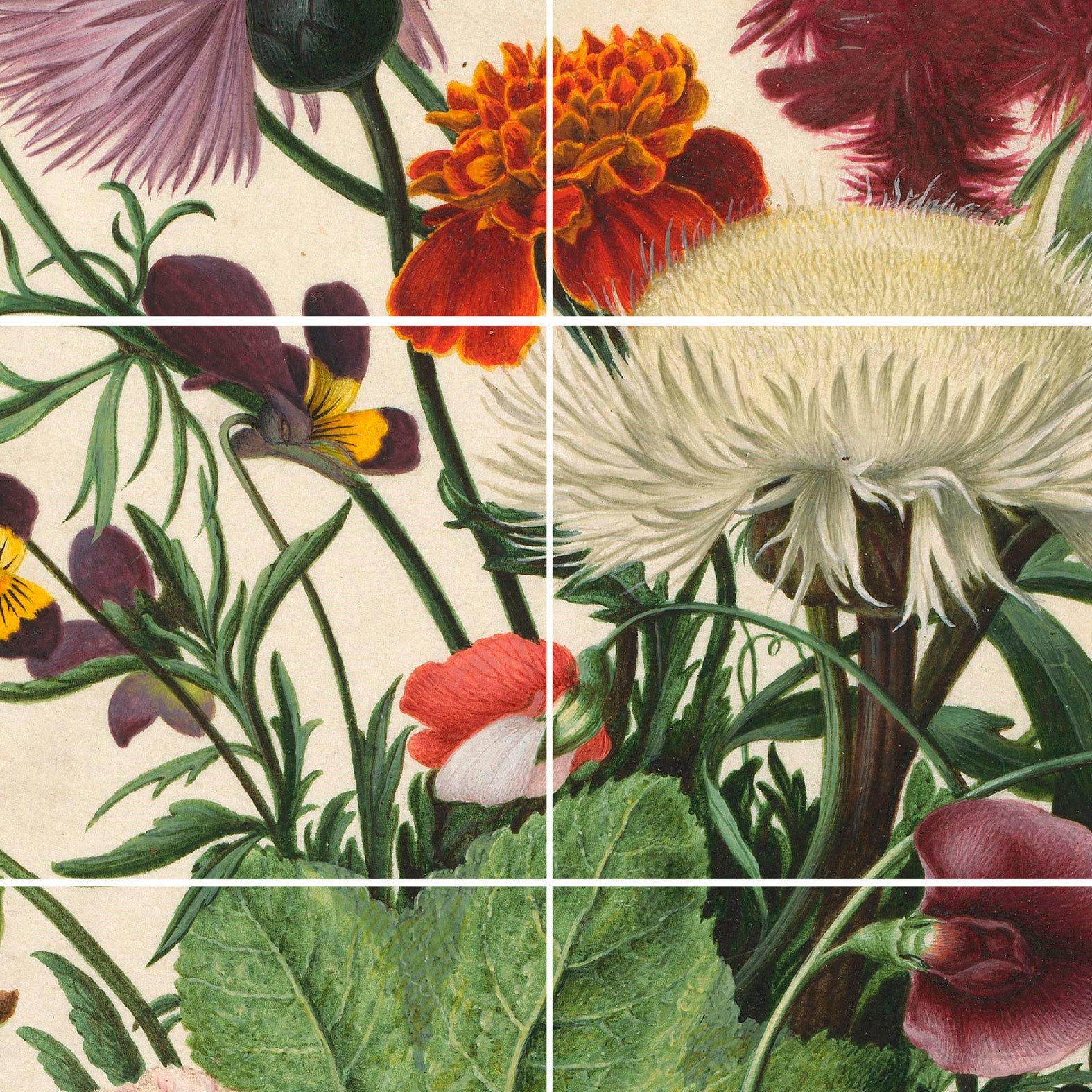 Decorative Removable Wall Tiles - Floral Bucket Design - Pasquín