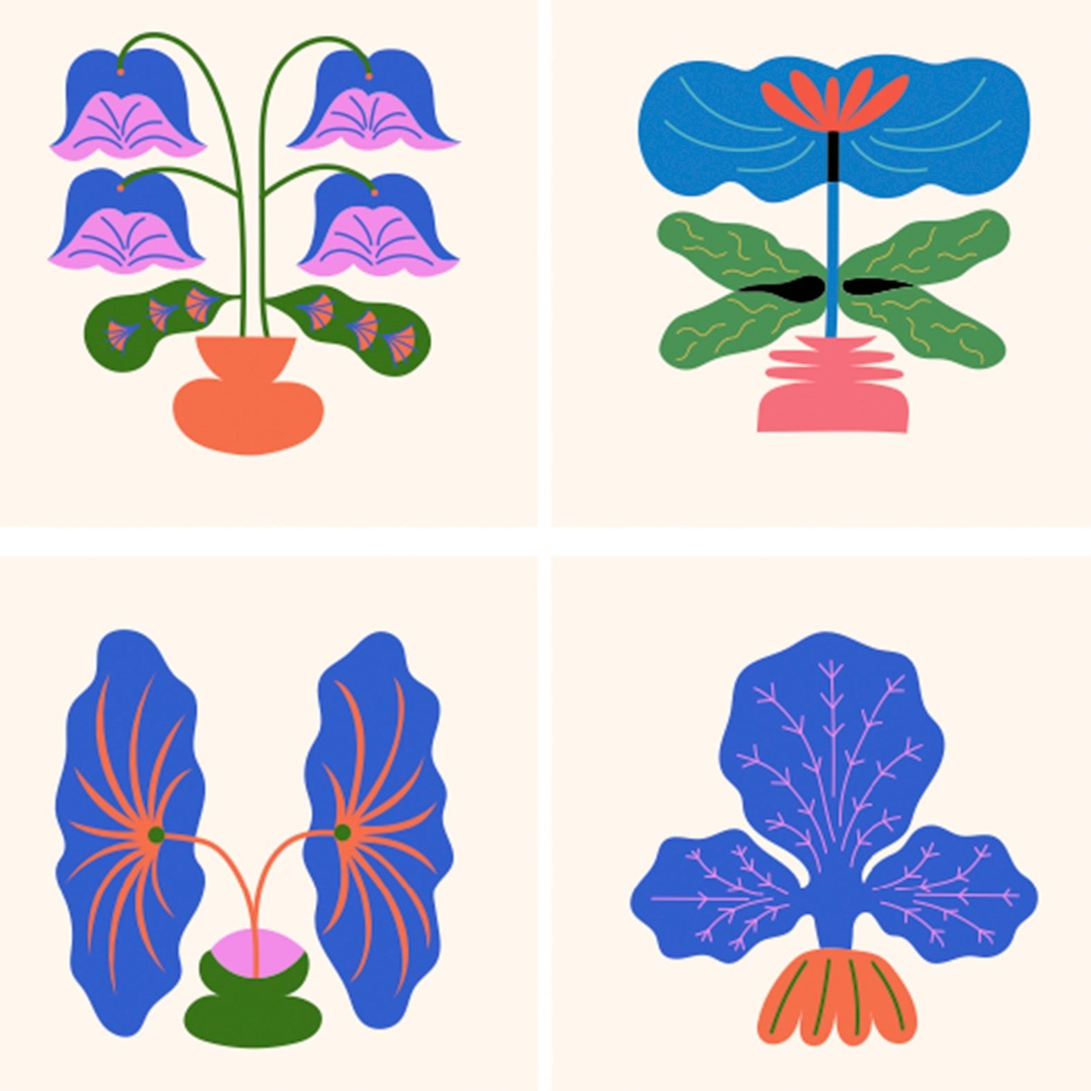 Decorative Removable Wall Tiles - Imaginary Botany Design - Pasquín