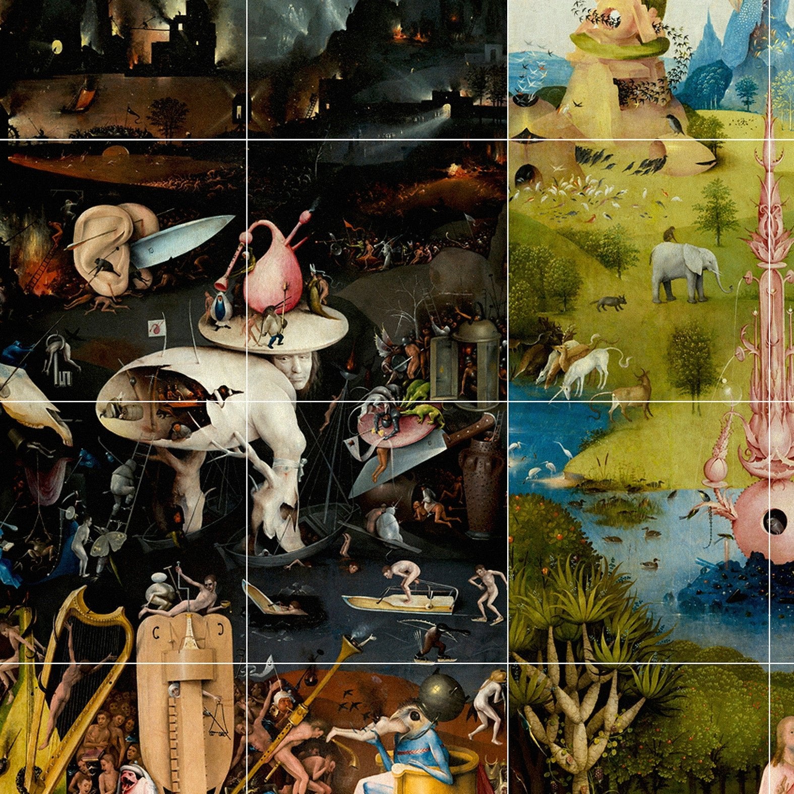 Decorative Removable Wall Tiles - The Garden of Earthly Delights Design - Pasquín