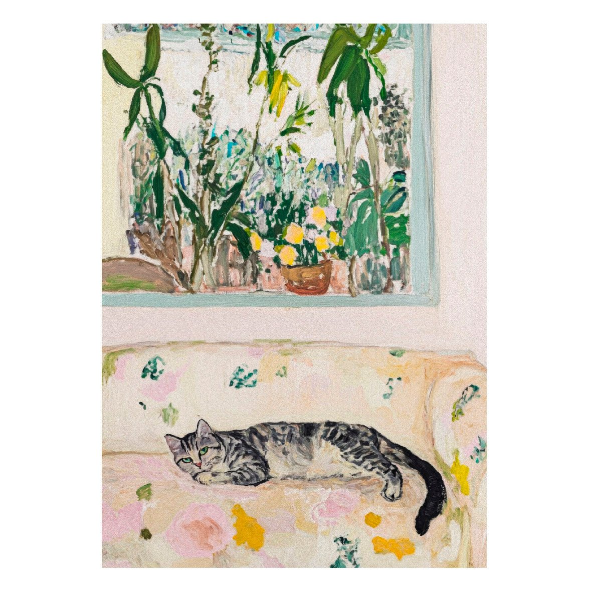 Decorative "Resting Kitten" Poster | High - Quality Print | Repositionable Adhesive - Pasquín