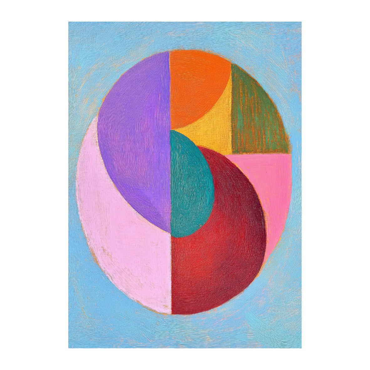 Decorative "Roundabout Forms" Poster | High - Quality Print | Repositionable Adhesive - Pasquín