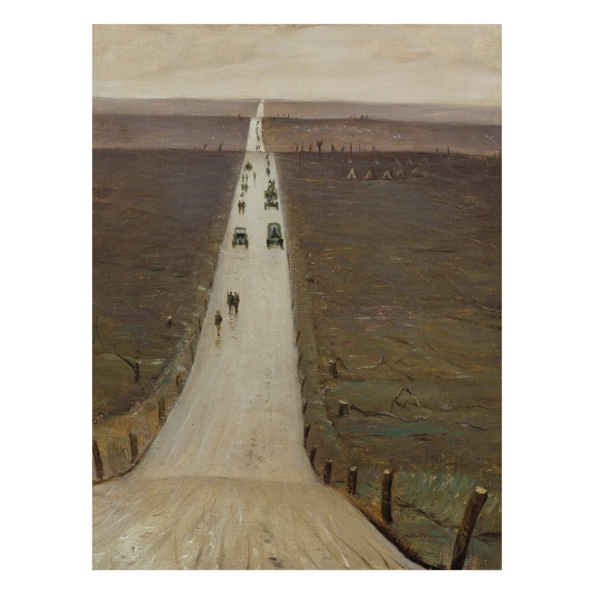 Decorative "The Road from Arras to Bapaume" by Christopher R. W. Poster | High - Quality Print | Repositionable Adhesive - Pasquín