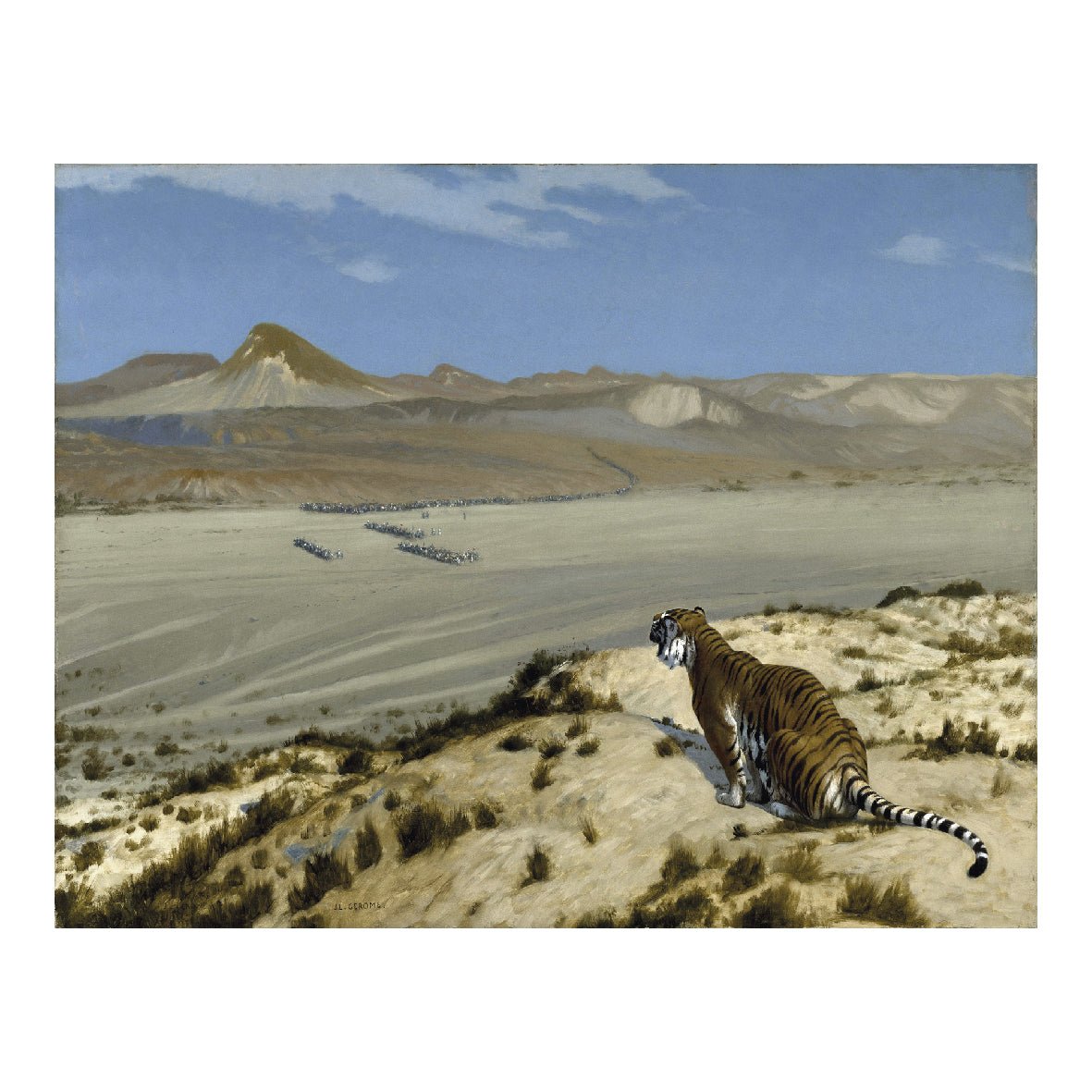 Decorative "Tiger on the Watch" by Jean - Léon Gérôme Poster | High - Quality Print | Repositionable Adhesive - Pasquín