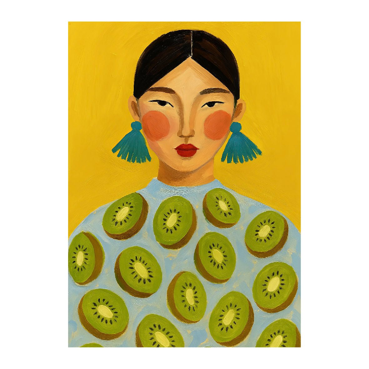 Decorative "Tropical Muse" Poster | High - Quality Print | Repositionable Adhesive - Pasquín
