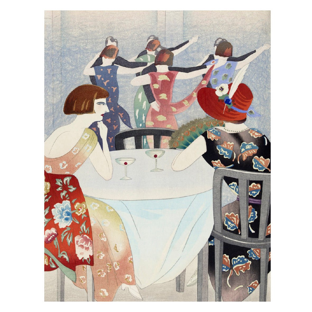 Decorative "Vintage women at the party" por Yamamura Koka Poster | High - Quality Print | Repositionable Adhesive - Pasquín
