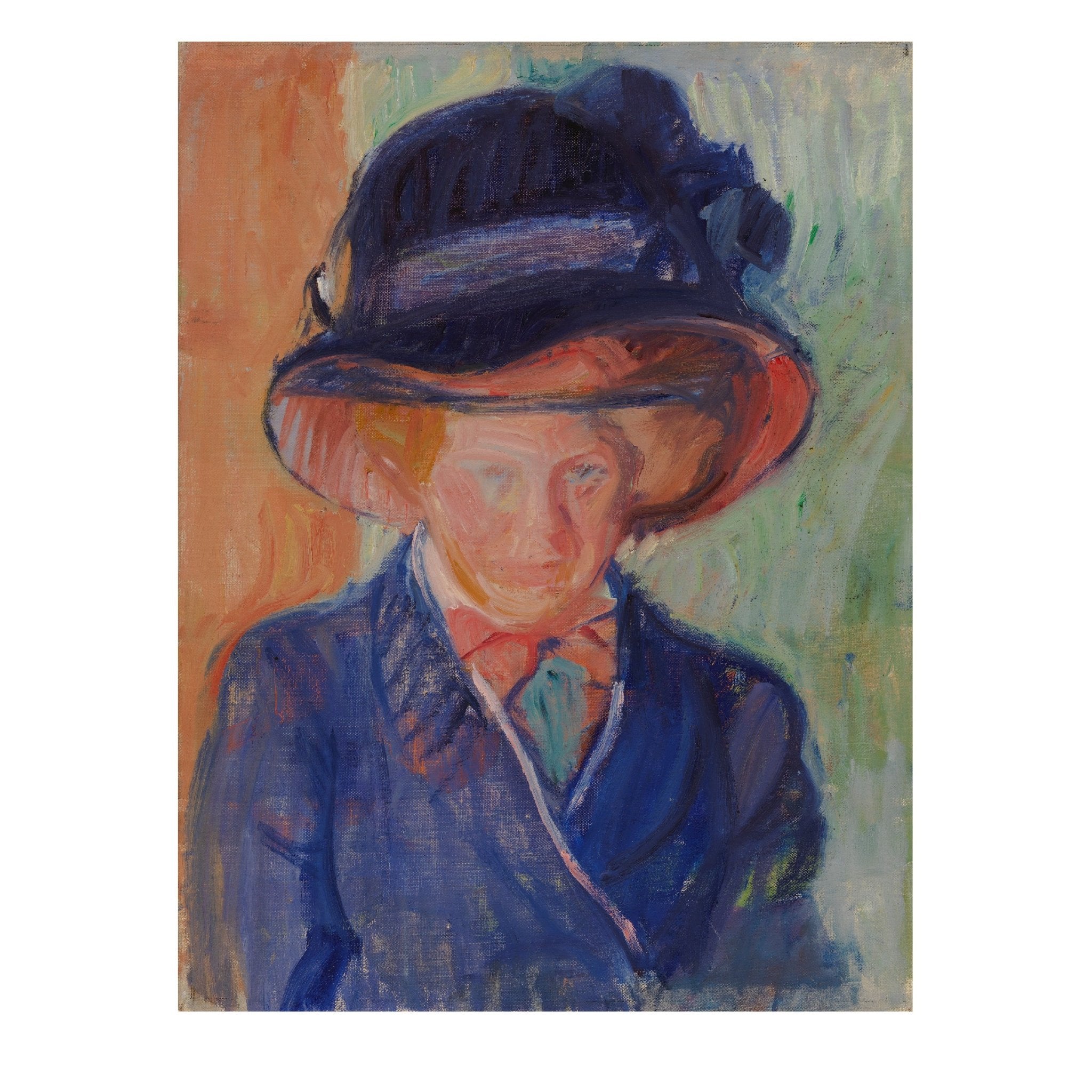 Decorative "Woman in blue (1910)" by Valle Rosenberg Poster | High - Quality Print | Repositionable Adhesive - Pasquín