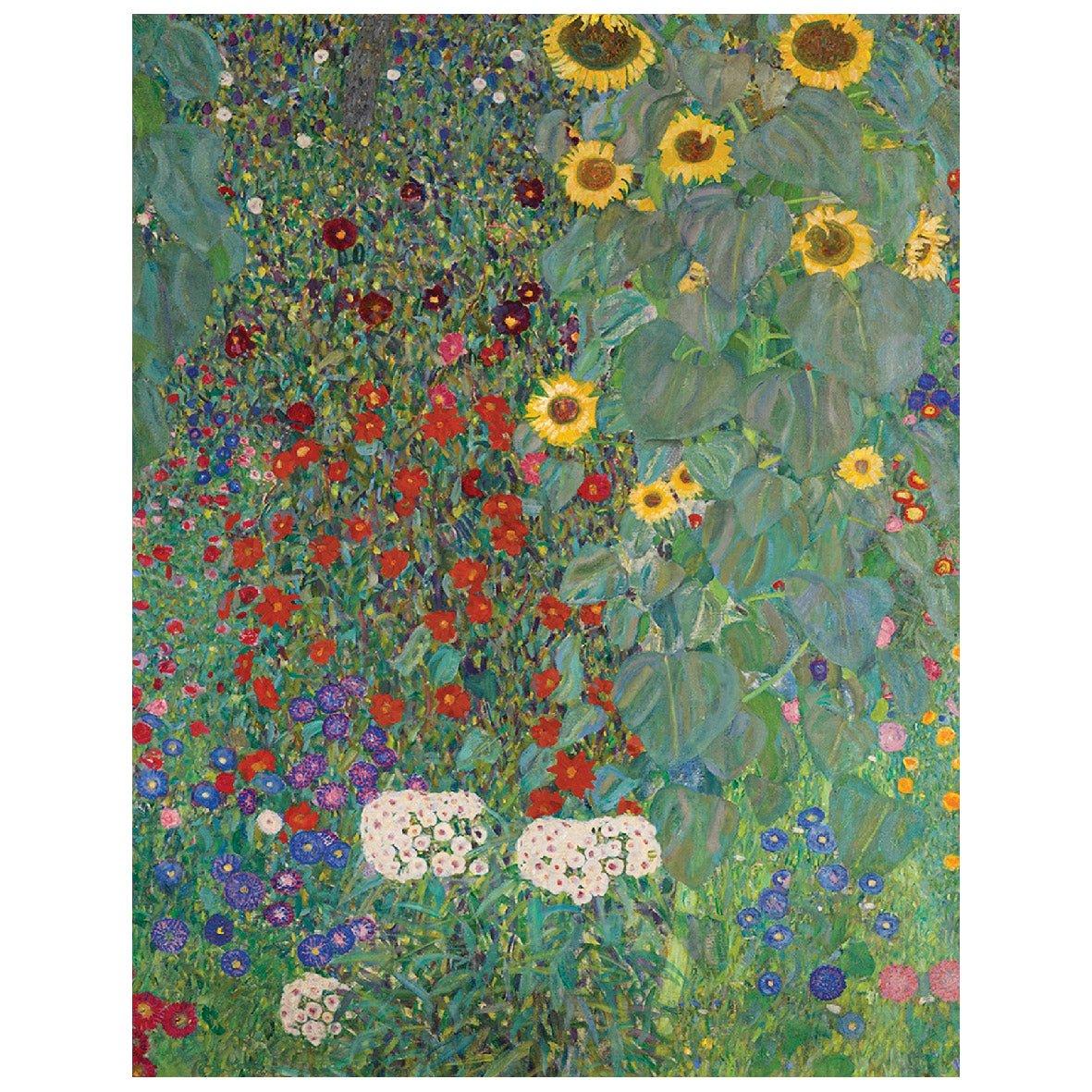 “Farm Garden with Sunflowers” Reusable Peel - and - Stick Poster by Gustav Klimt - Pasquín