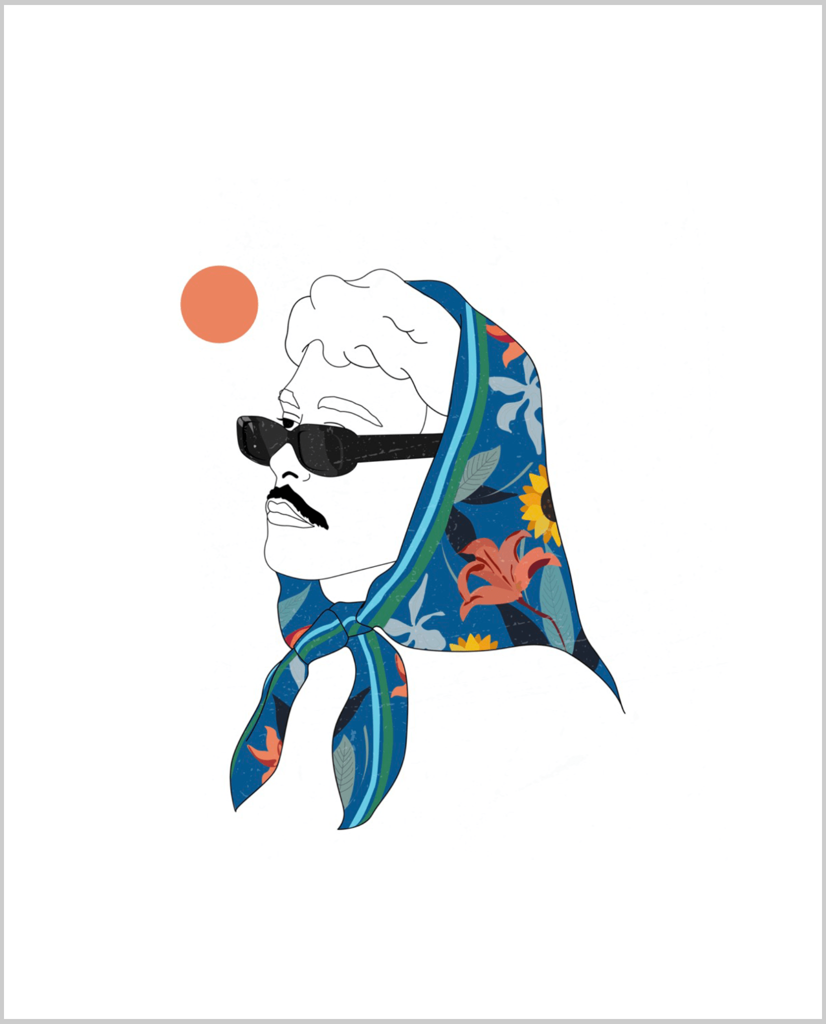 "Pañoleta" by Gissa Art - Reusable Peel-and-Stick Poster - Pasquín