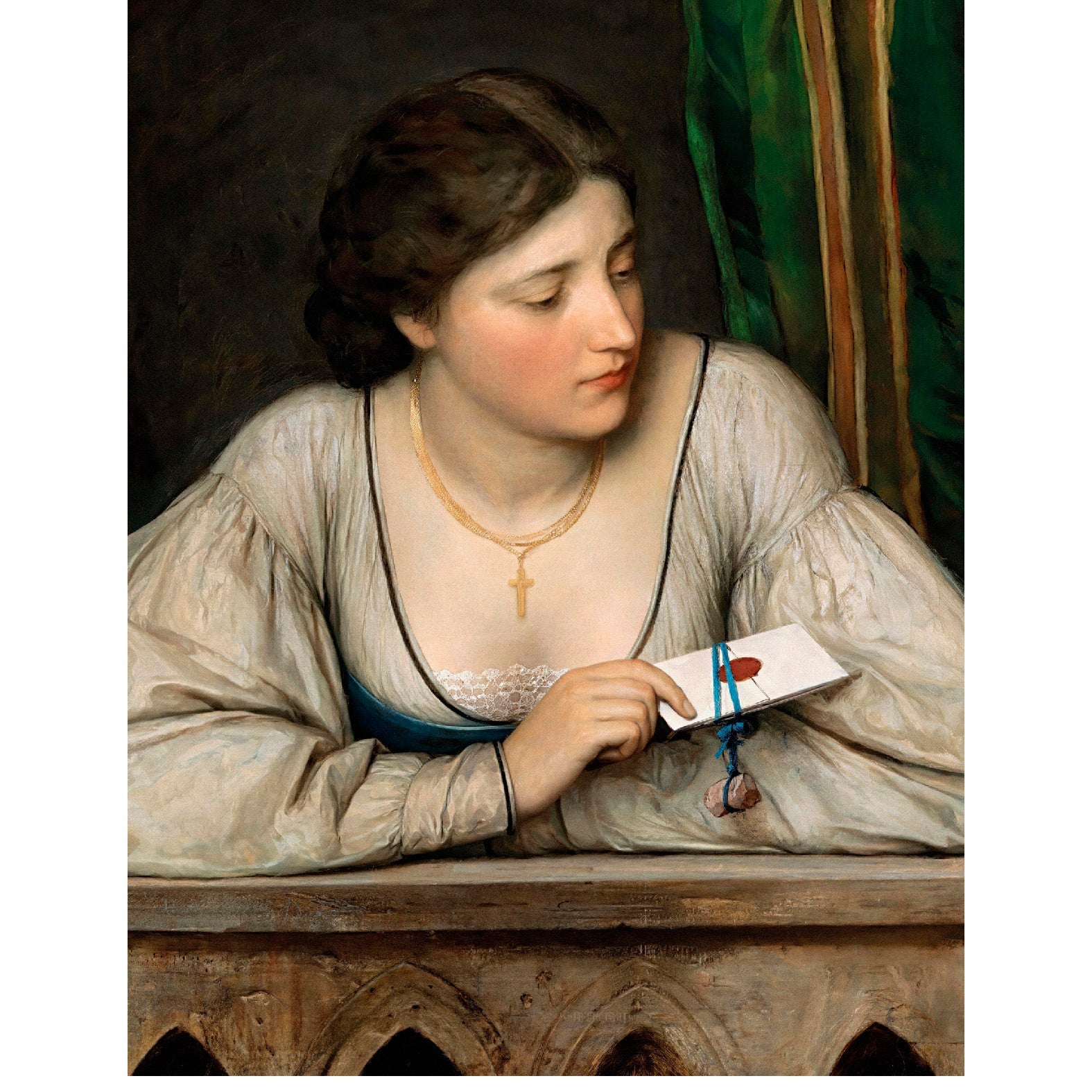 “The Love Letter” Reusable Peel - and - Stick Poster by Eugène von Blaas - Pasquín