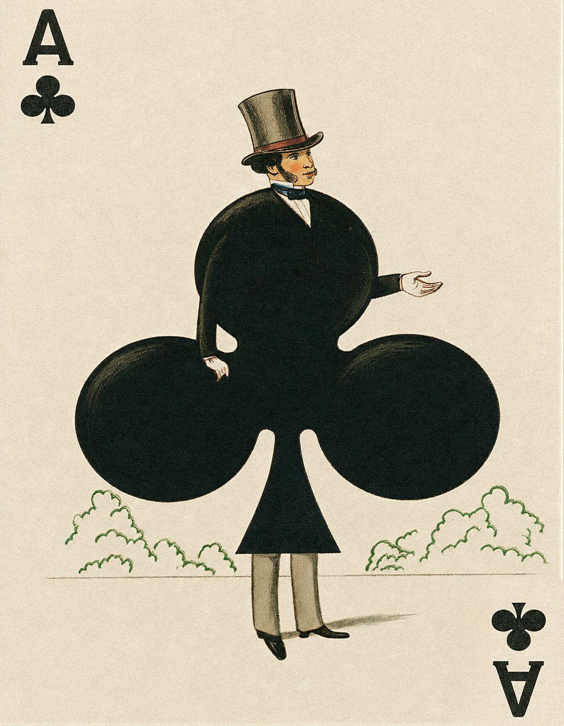 "The Vintage Ace of Clubs" - Reusable Peel-and-Stick Poster - Pasquín