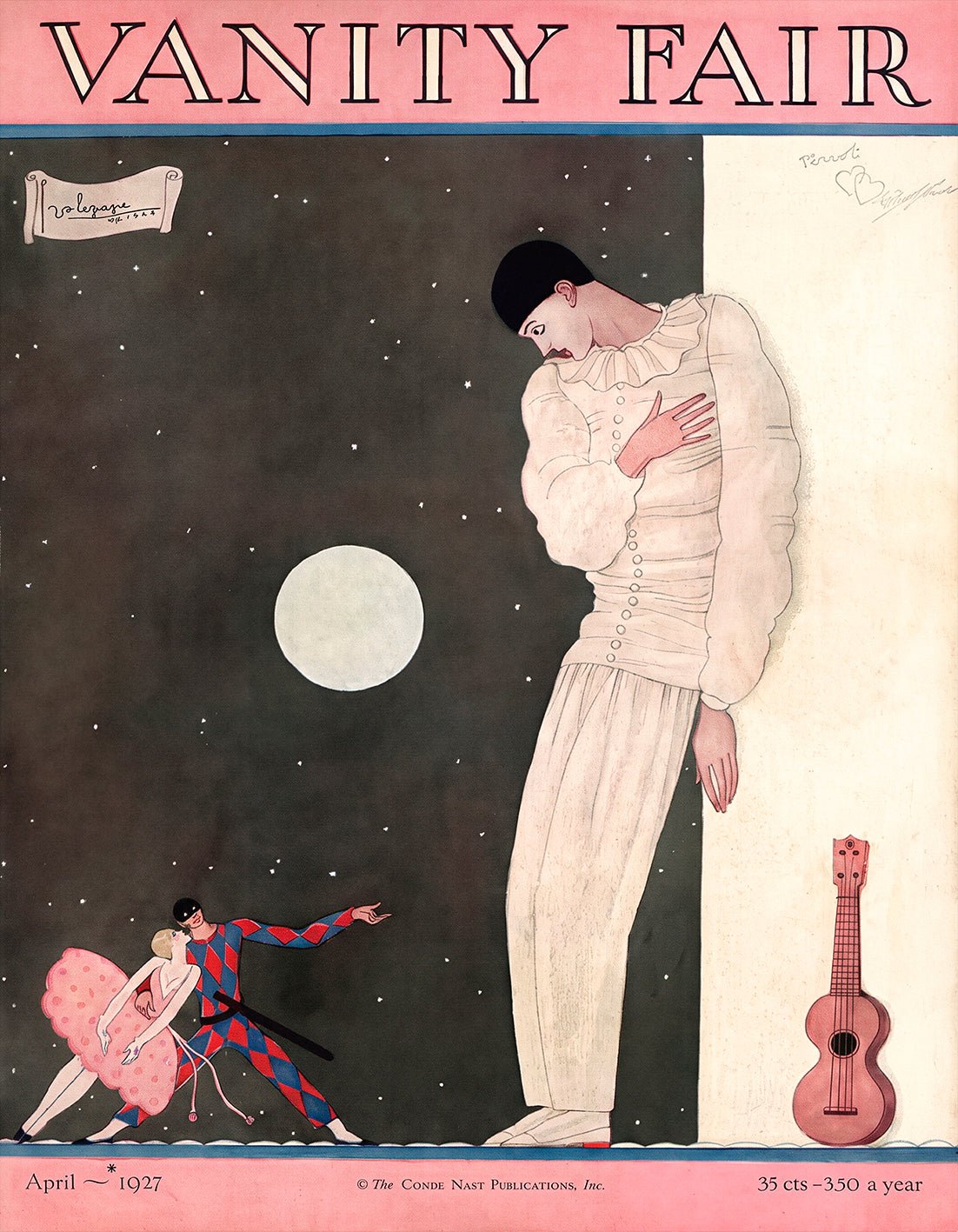 "Vanity Fair (1927)" by Georges Lepape - Reusable Peel-and-Stick Poster - Pasquín