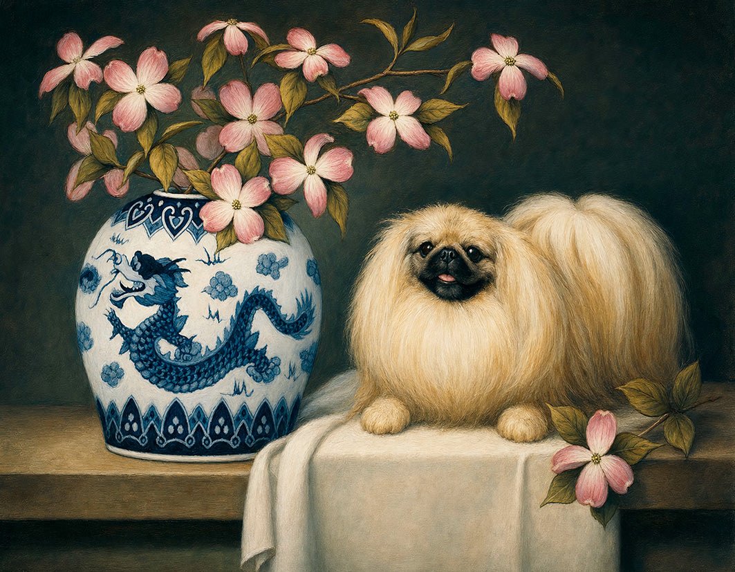 "Classic portrait of a Pekingese dog"- Reusable Peel-and-Stick Poster (Copia) - Pasquín