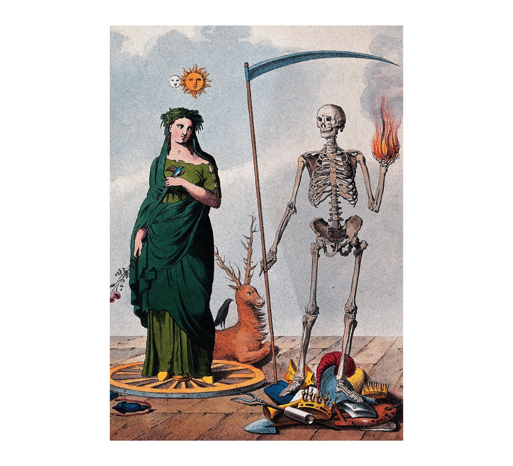 Custom Allegory of Life and Death Illustration Adhesive Poster - Limited Edition - Pasquín Store