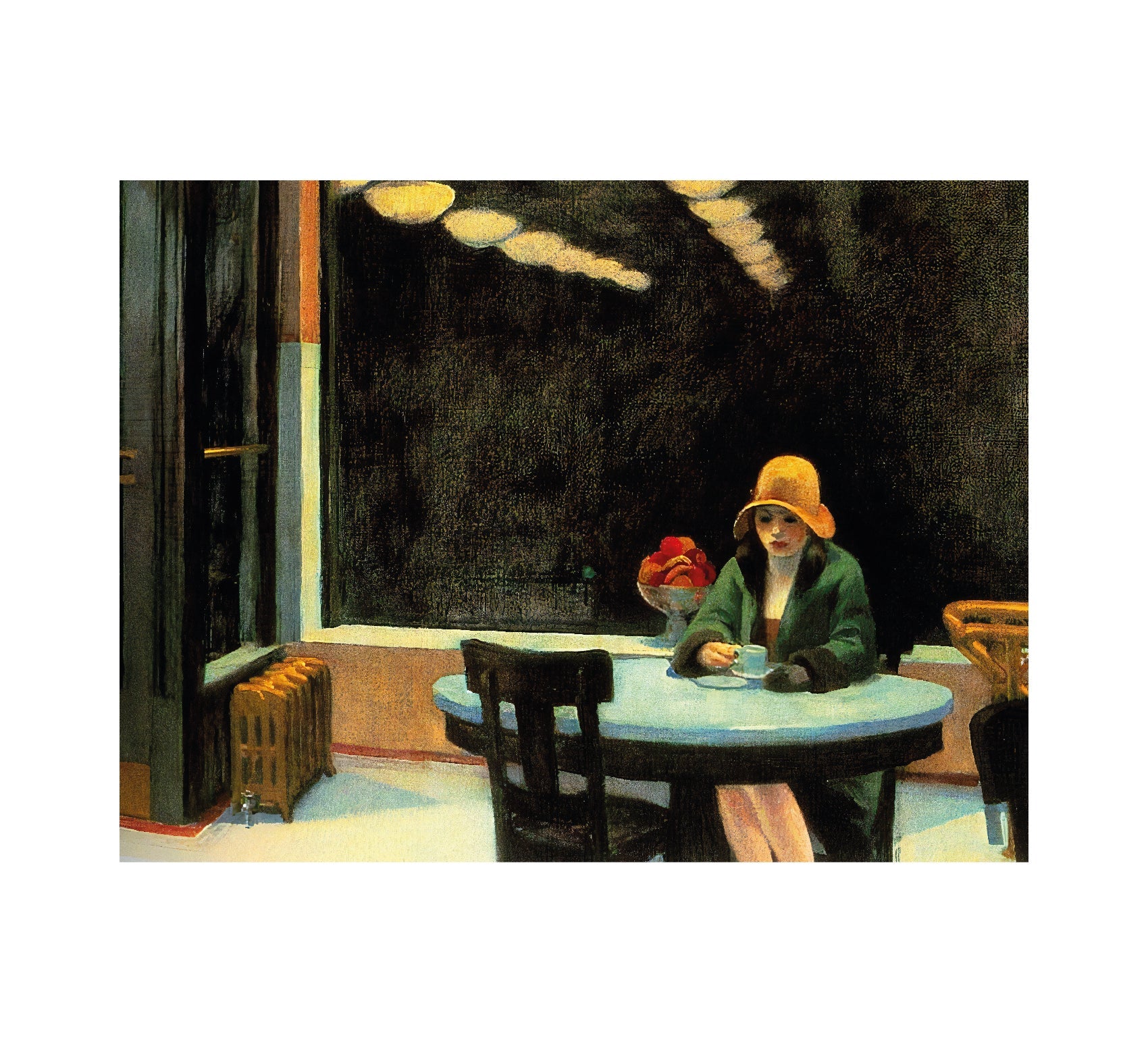 Custom Automat (1927) by Edward Hopper Illustration Adhesive Poster - Limited Edition - Pasquín Store