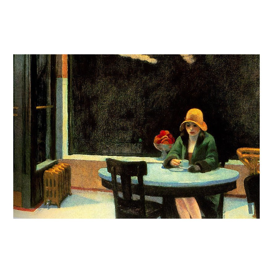 Decorative "Automat" by Edward Hopper Poster | High - Quality Print | Repositionable Adhesive - Pasquín Store