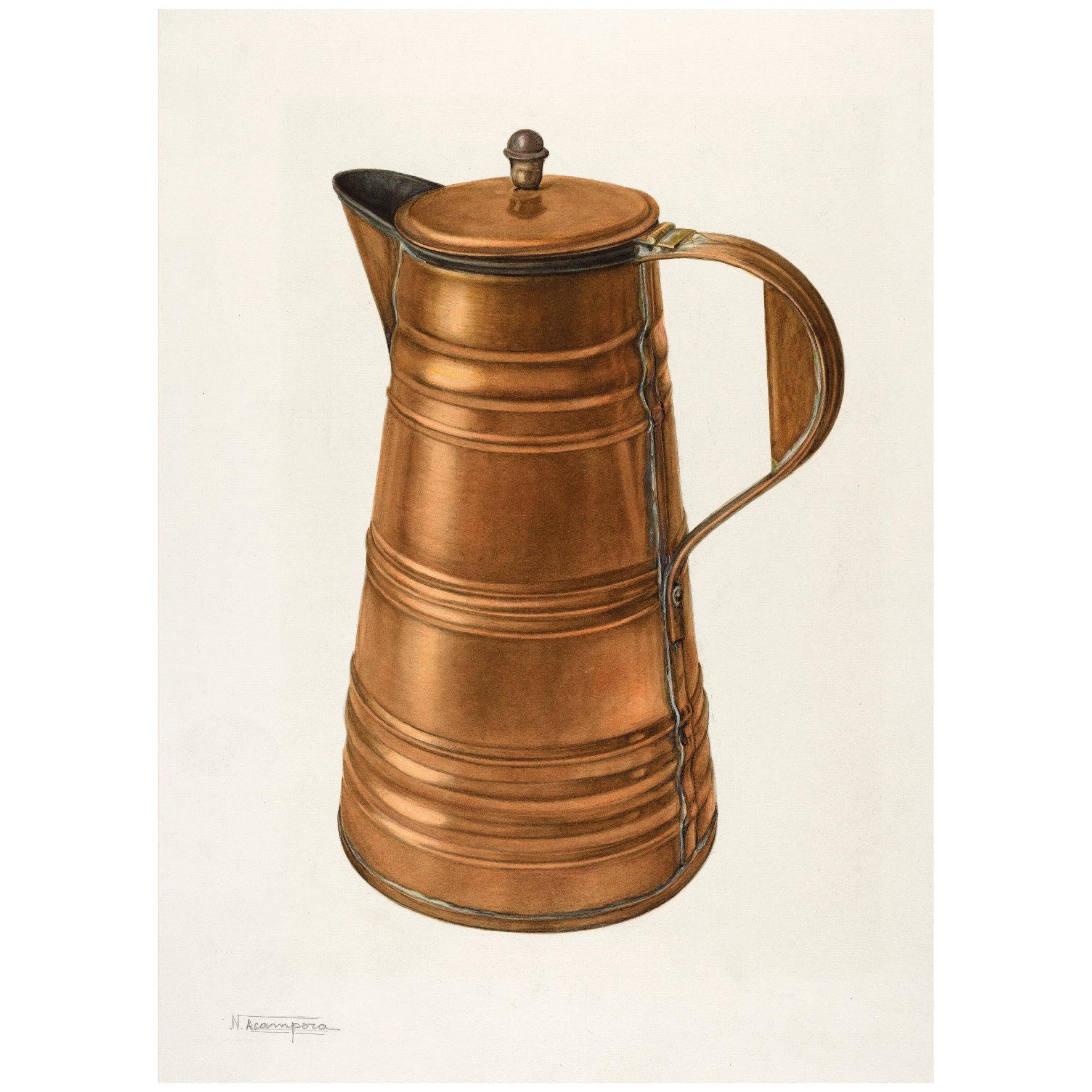 Decorative "Coffee Pot" by Nicholas Acampora Poster | High - Quality Print | Repositionable Adhesive - Pasquín