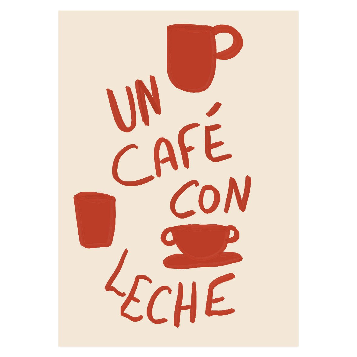 Decorative "Coffee with Milk" Poster | High - Quality Print | Repositionable Adhesive - Pasquín