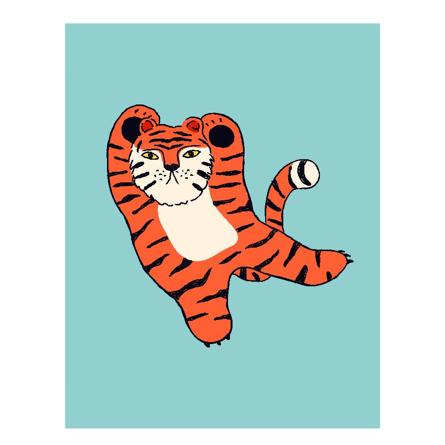 Decorative "Coquette Collection: Blue Tiger" Posters | High - Quality Print | Repositionable Adhesive - Pasquín