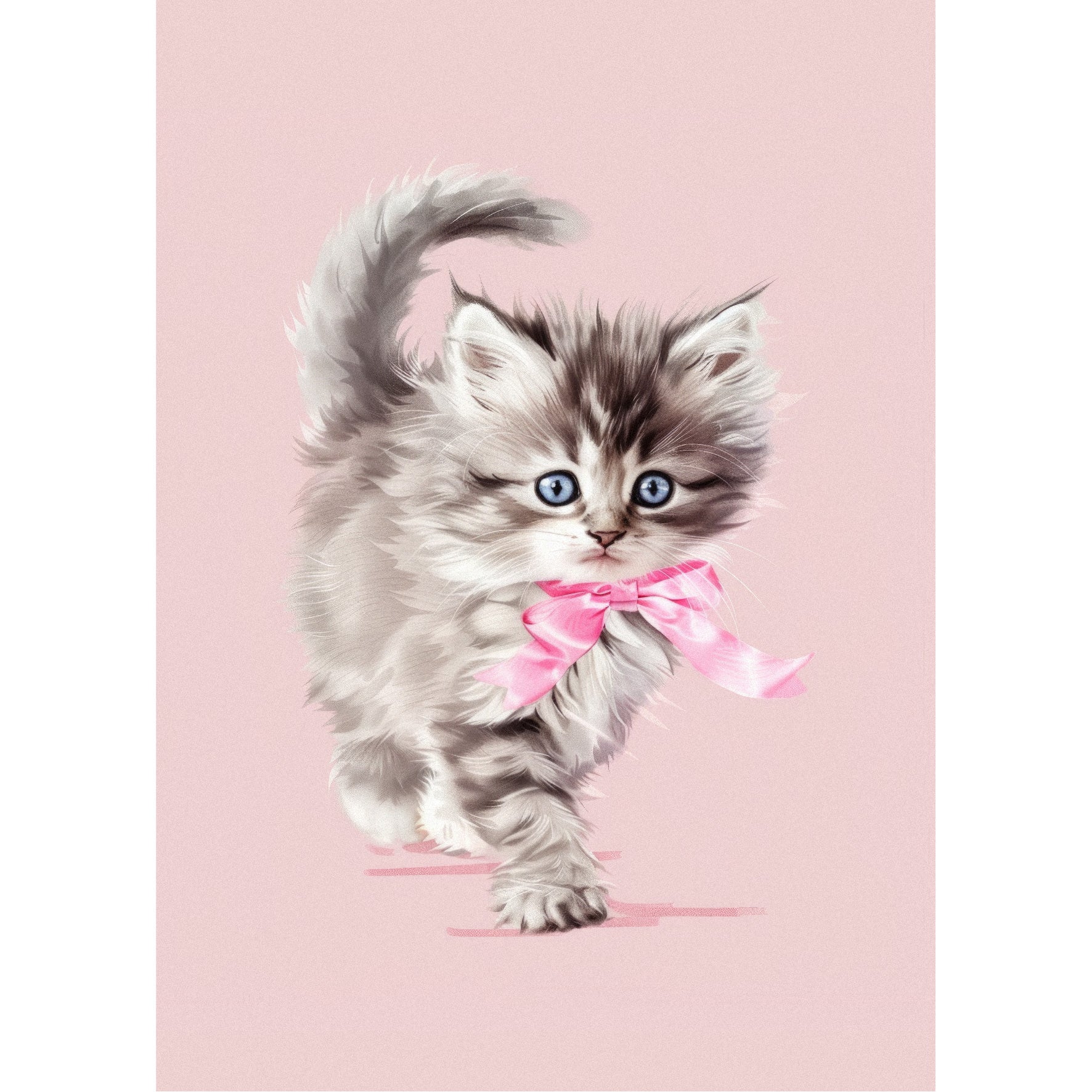 Decorative "Coquette Collection: Little Kitty" Posters | High - Quality Print | Repositionable Adhesive - Pasquín Store