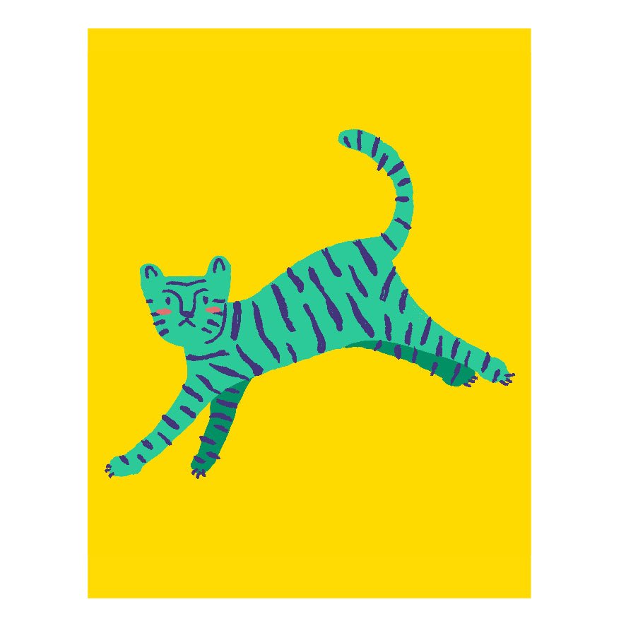 Decorative "Coquette Collection: Yellow Tiger" Posters | High - Quality Print | Repositionable Adhesive - Pasquín