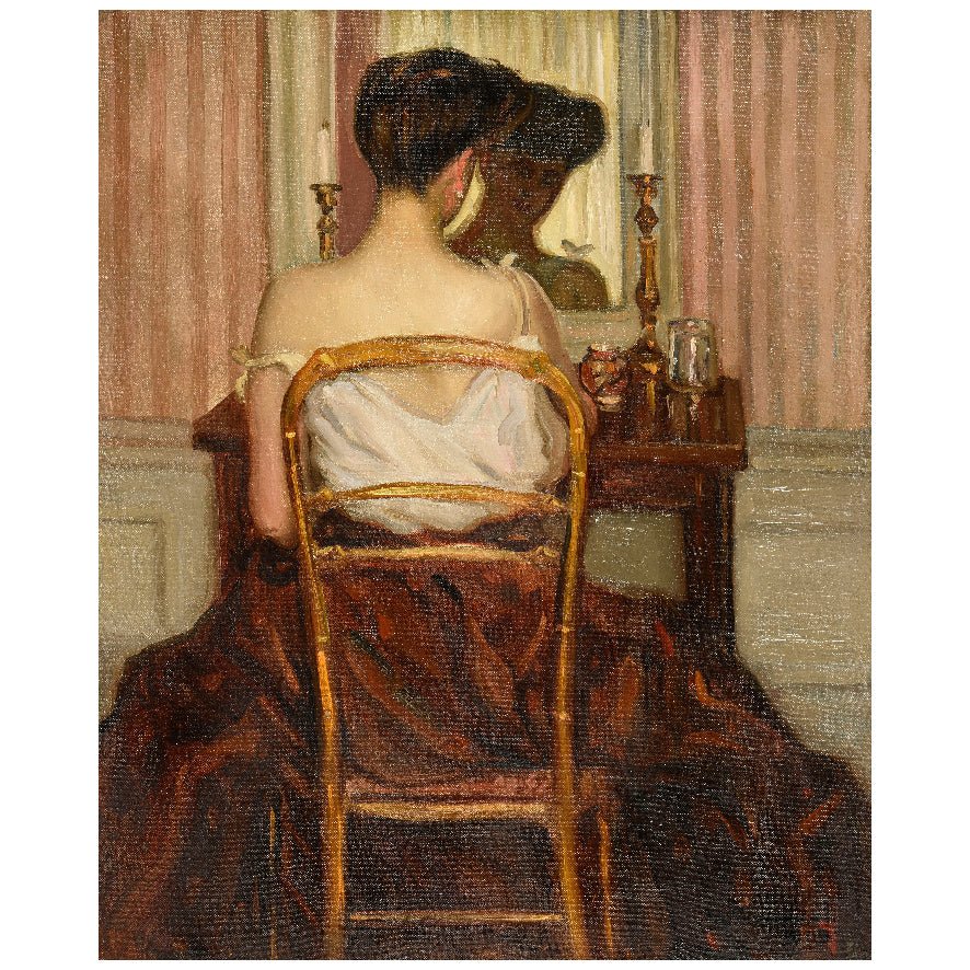 Decorative "Devant la Glace" by Frederick Carl Frieseke Poster | High - Quality Print | Repositionable Adhesive - Pasquín Store