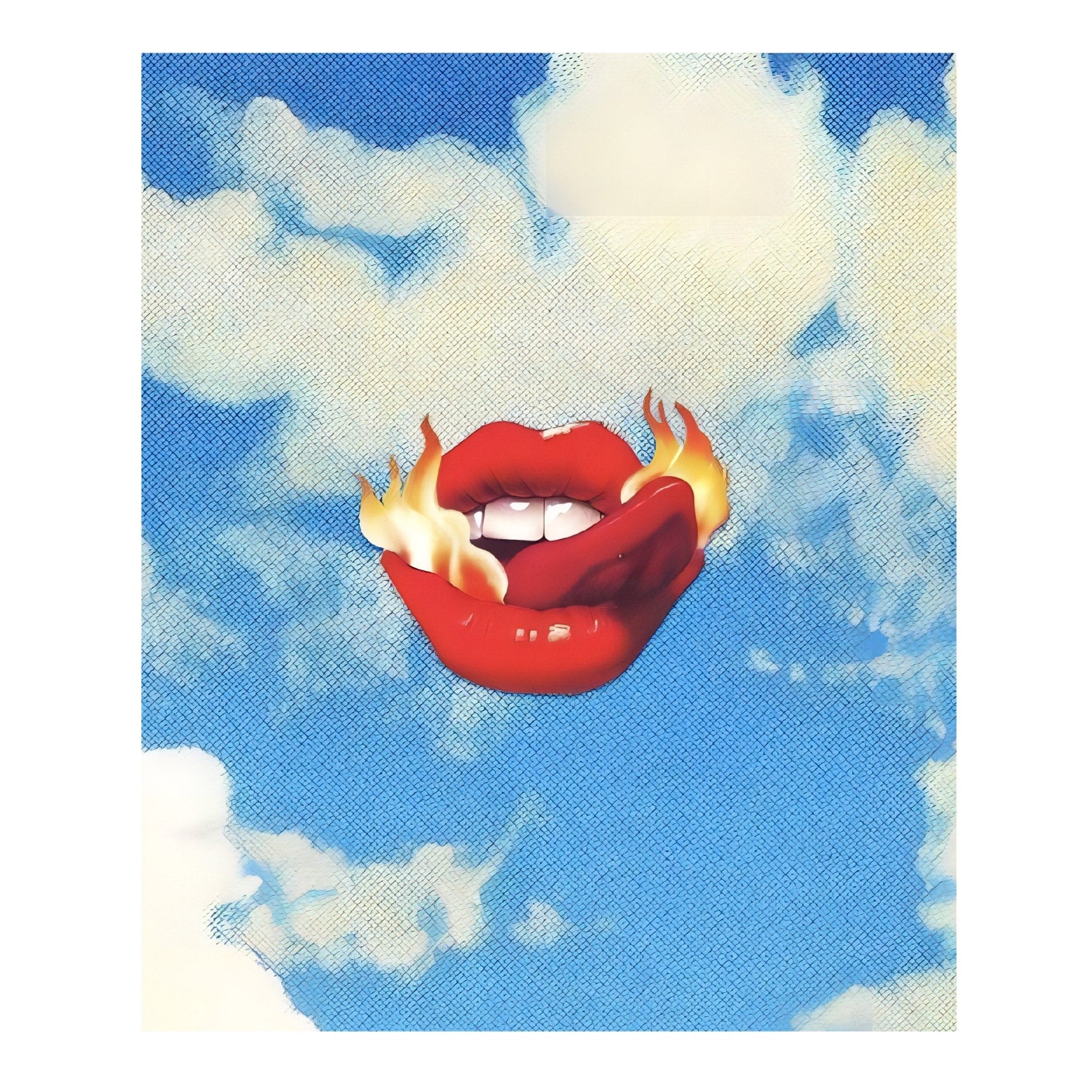 Decorative "Fire Lips" Poster | High - Quality Print | Repositionable Adhesive - Pasquín