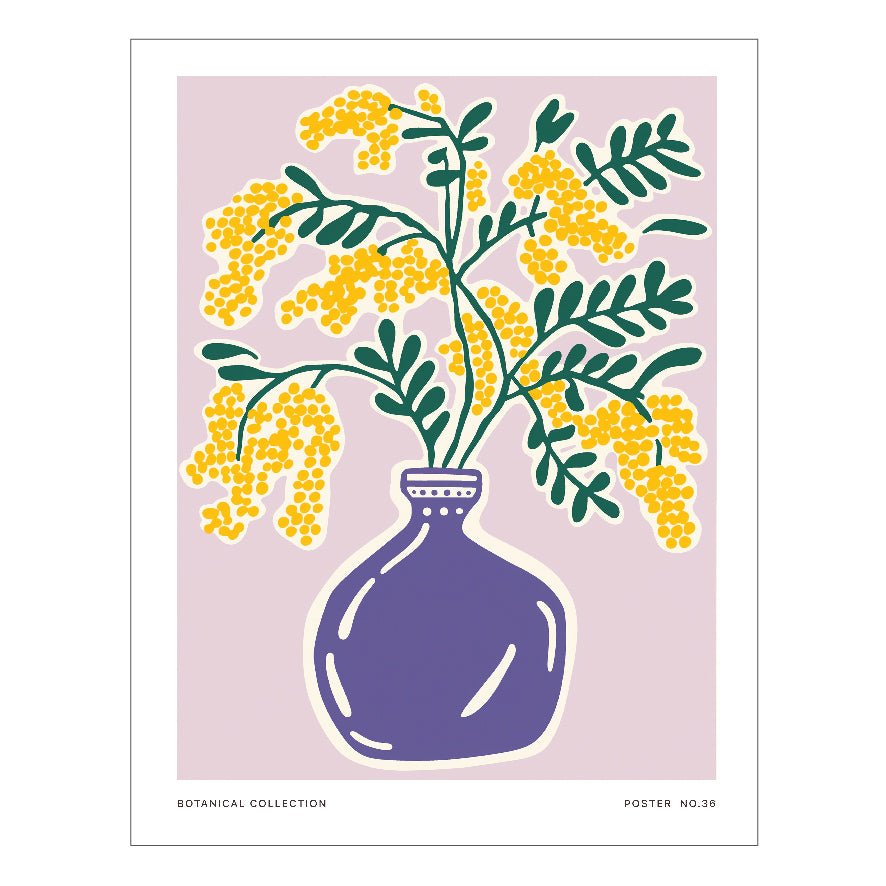 Decorative "Floral Collection: Lilac Vase" Poster | High - Quality Print | Repositionable Adhesive - Pasquín