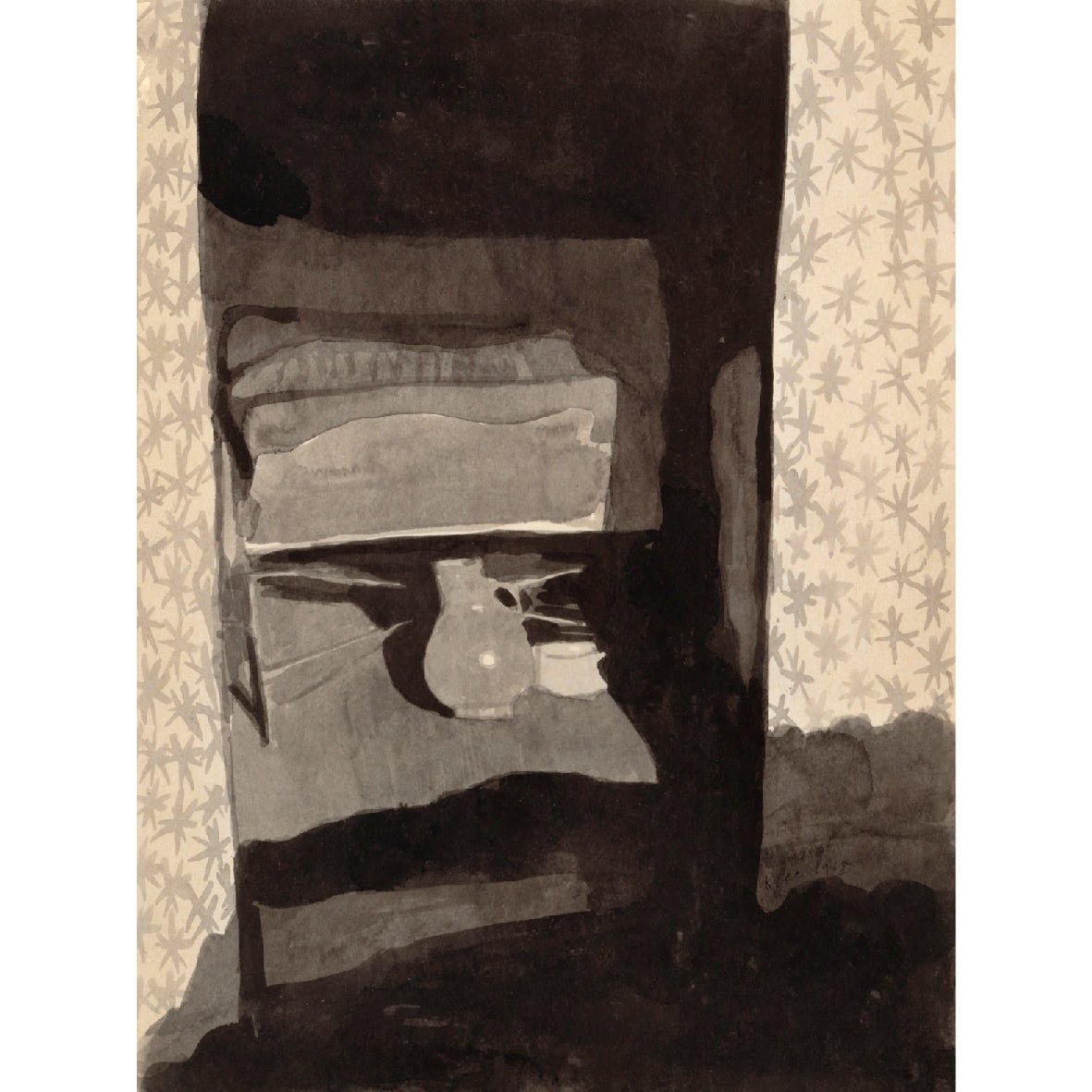 Decorative "Glance into a bedroom (1908)" by Paul Klee Poster | High - Quality Print | Repositionable Adhesive - Pasquín