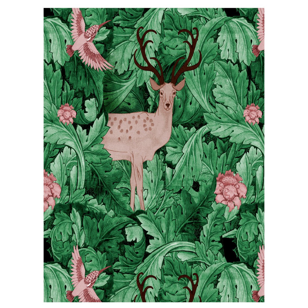 Decorative "Green Leaf" by William Morris Poster | High - Quality Print | Repositionable Adhesive - Pasquín