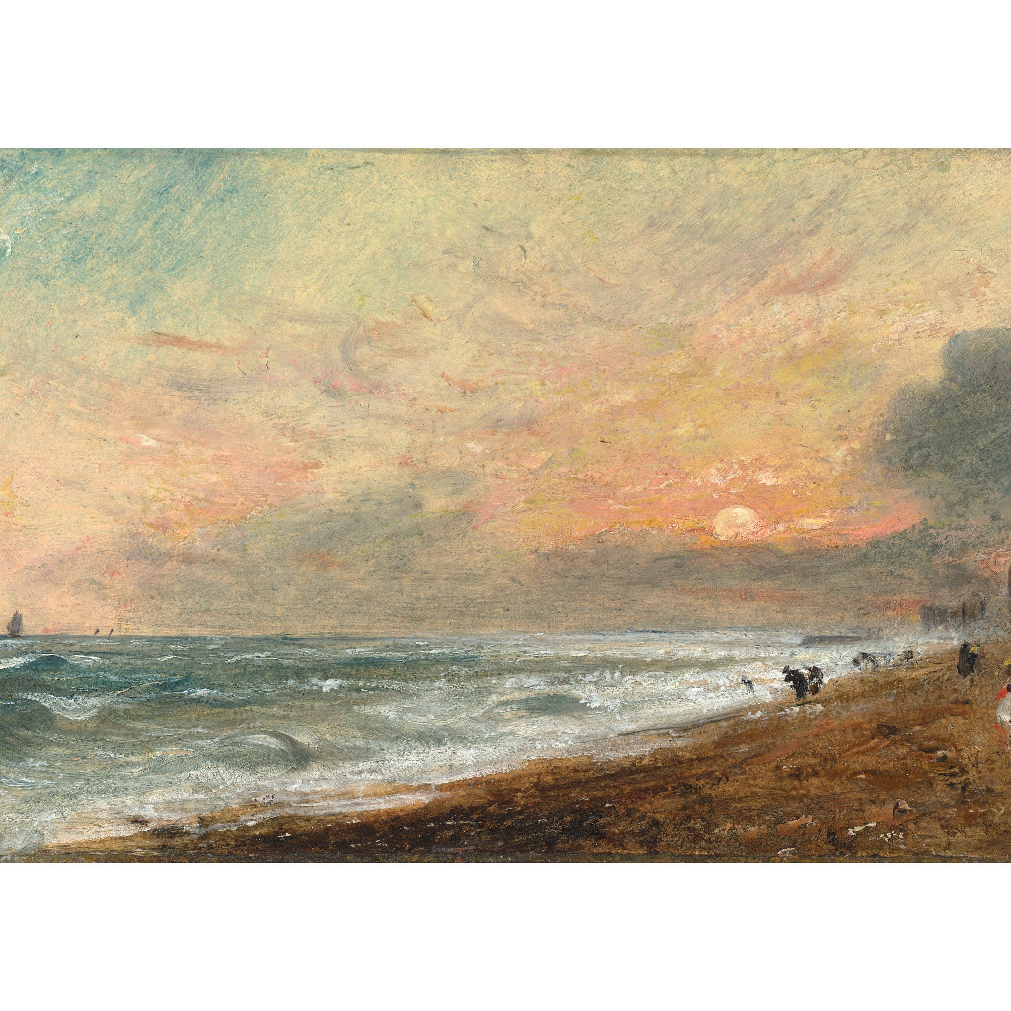 Decorative "Hove Beach" by John Constable Poster | High - Quality Print | Repositionable Adhesive - Pasquín Store