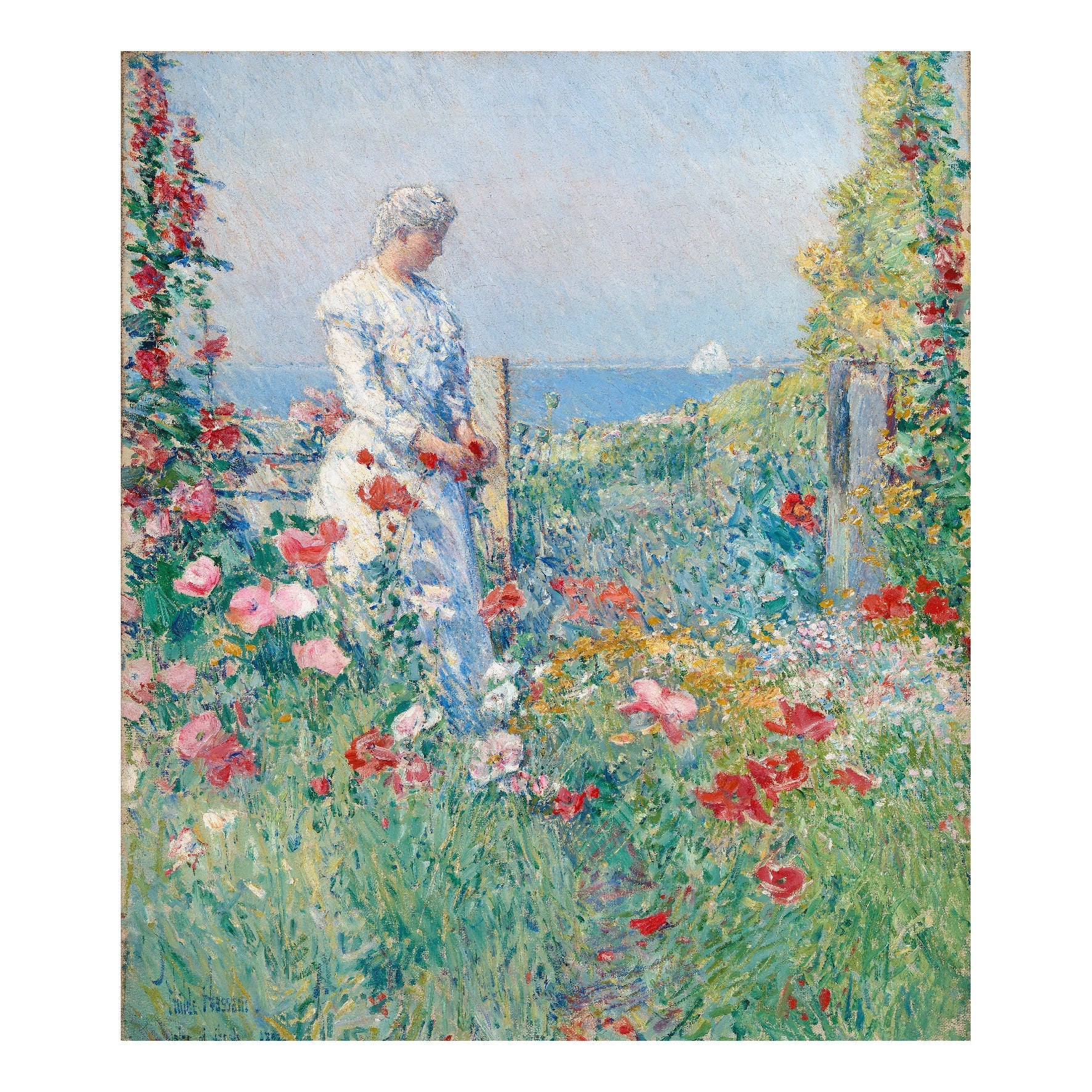 Decorative "In the Garden (1892)" by Childe Hassam Poster | High - Quality Print | Repositionable Adhesive - Pasquín Store