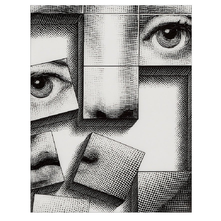 Decorative "Lina's Puzzle" by P. Fornasetti Poster | High - Quality Print | Repositionable Adhesive - Pasquín